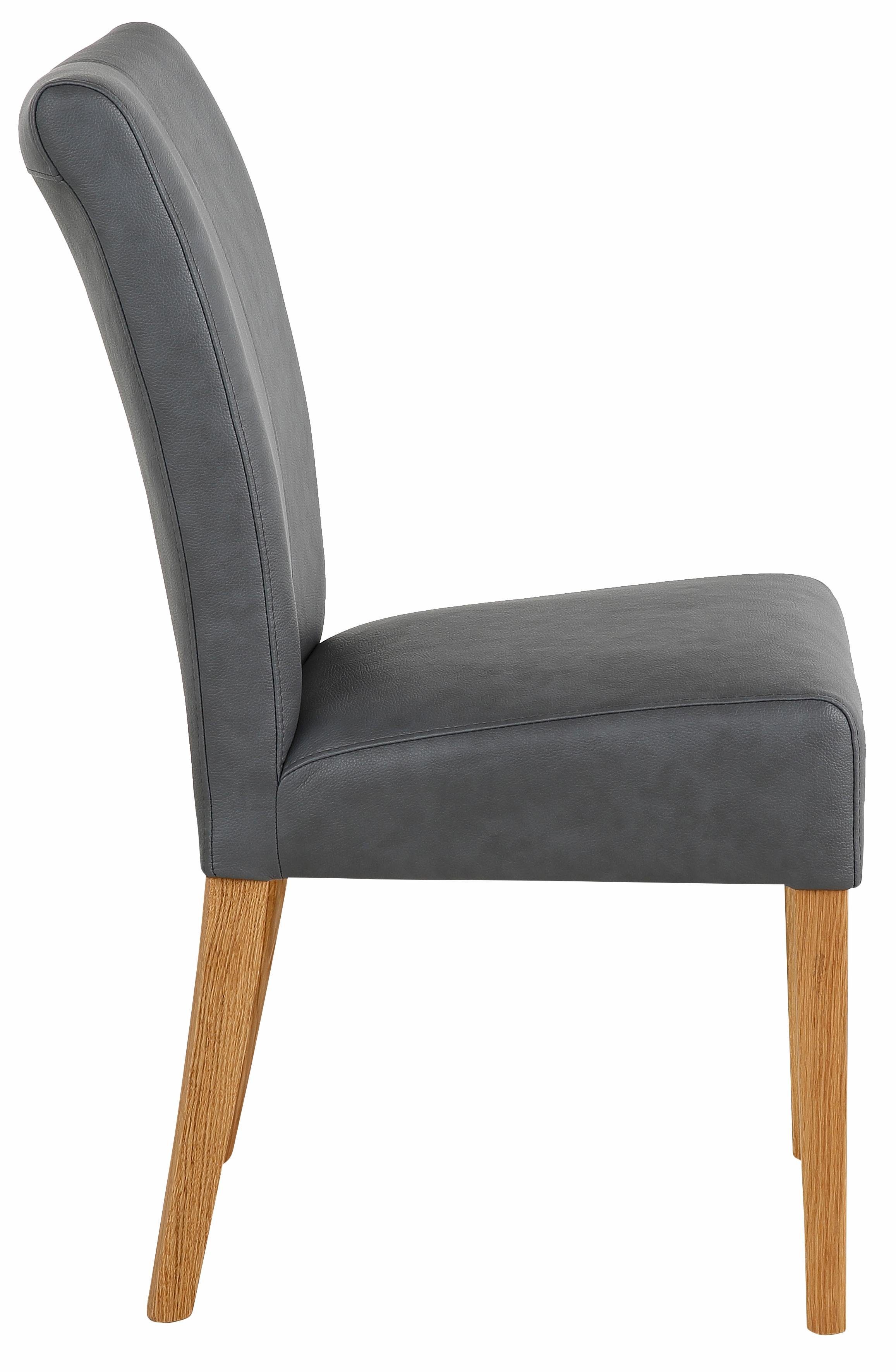 Home affaire 4-Fußstuhl Queen Polsterstuhl (Set, 2 St), verschiedene Bezüge, Gestell Massivholz