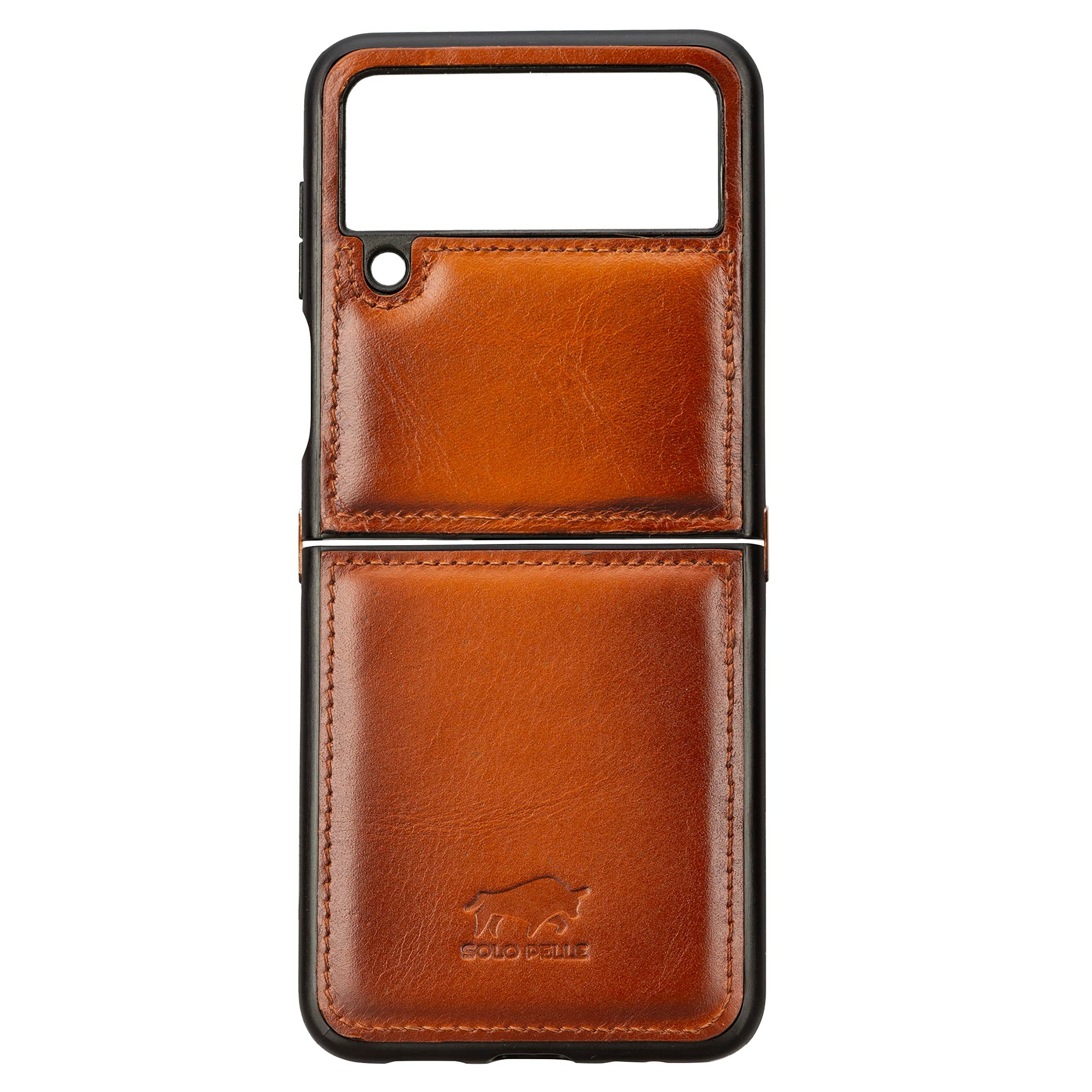 Solo Pelle Smartphonetasche Lederhülle für Samsung Galaxy Z Flip4 Flip 4 Echtleder