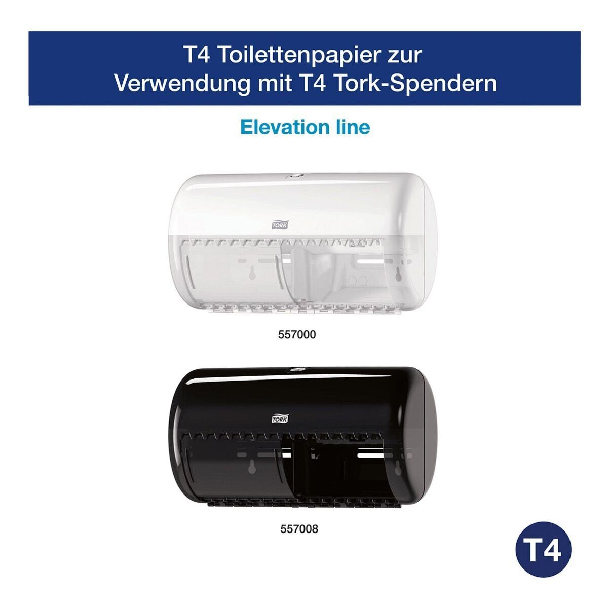 Blatt/Rolle 3-lagig, TORK hochweiß Toilettenpapier Premium 250 Prägung, ohne (72-St),