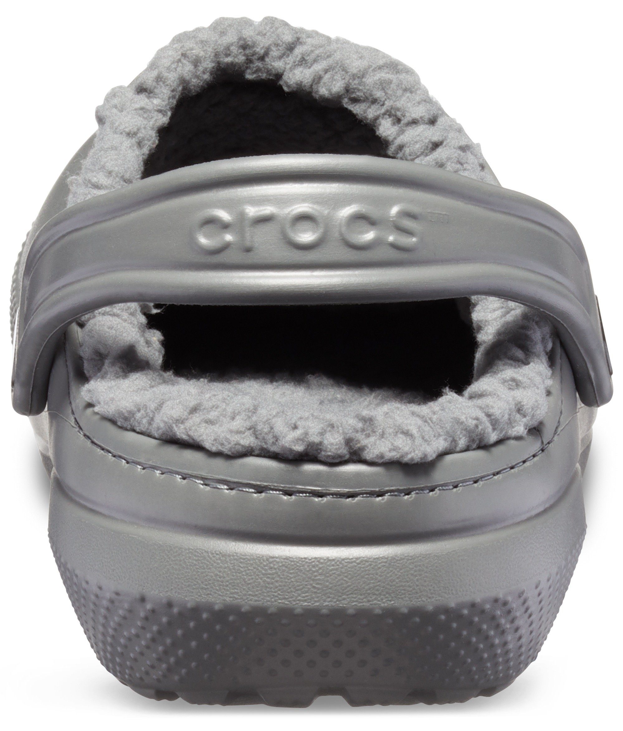 Lined grau kuscheligem Classic mit Clog Crocs Hausschuh Fellimitat