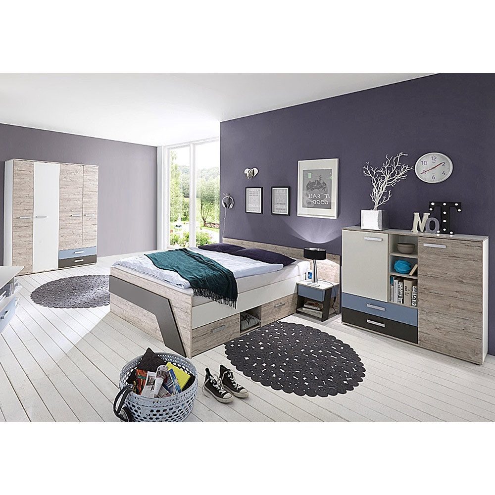 Lomadox Jugendzimmer-Set LEEDS-10, (Sparset, 4-tlg), Sandeiche günstig online kaufen