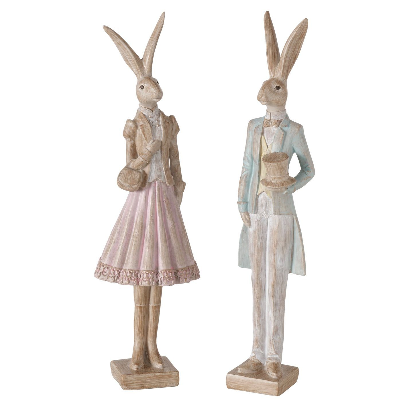 MF Osterfigur Deko Hasenfigur Elowen Hasenpaar elegant 2er Set (2 St)