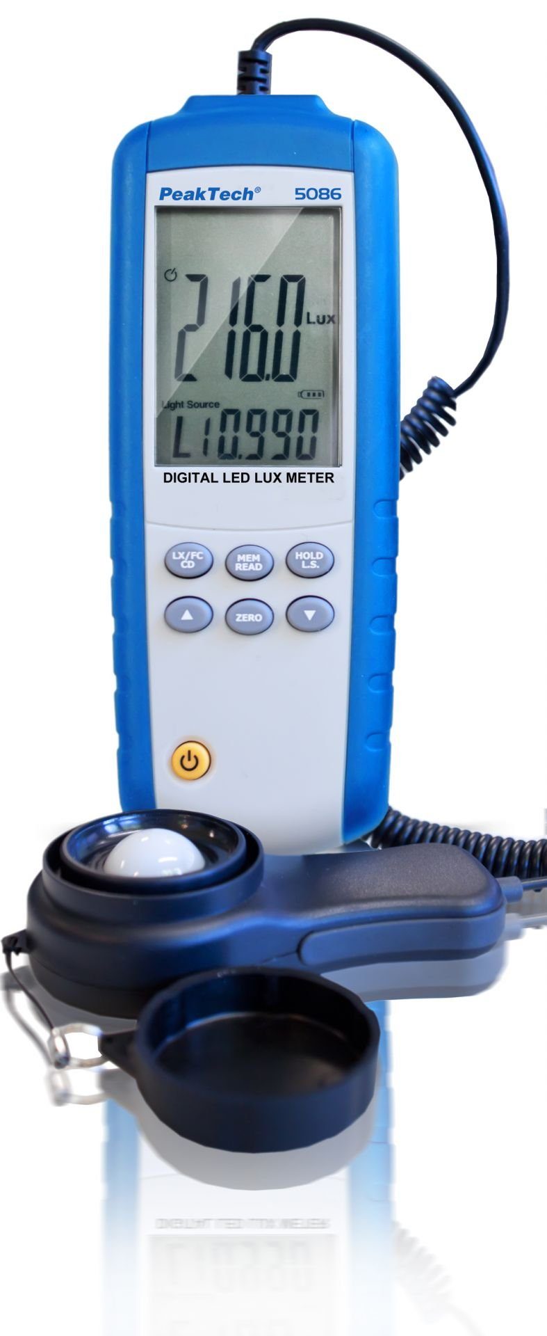 Klimamesser PeakTech 5086: Lichtstärkemessgerät / Beleuchtungsmessgerät