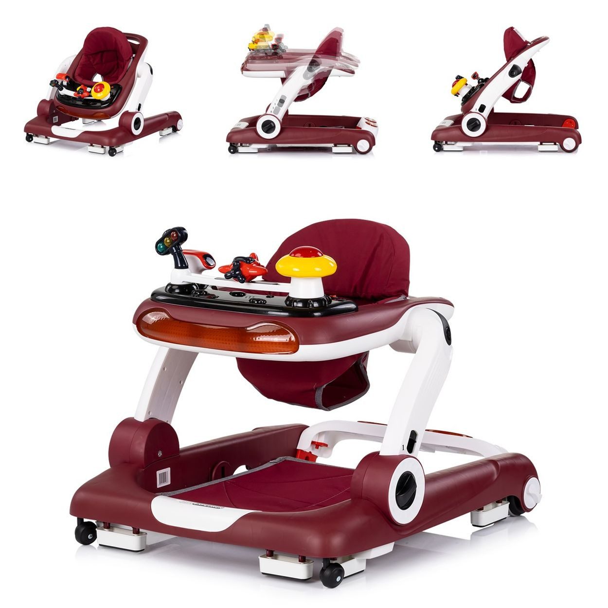 Chipolino Lauflernhilfe Lauflernhilfe little Explorer, 4 in 1 Laulernwagen Musik Stopper Räder