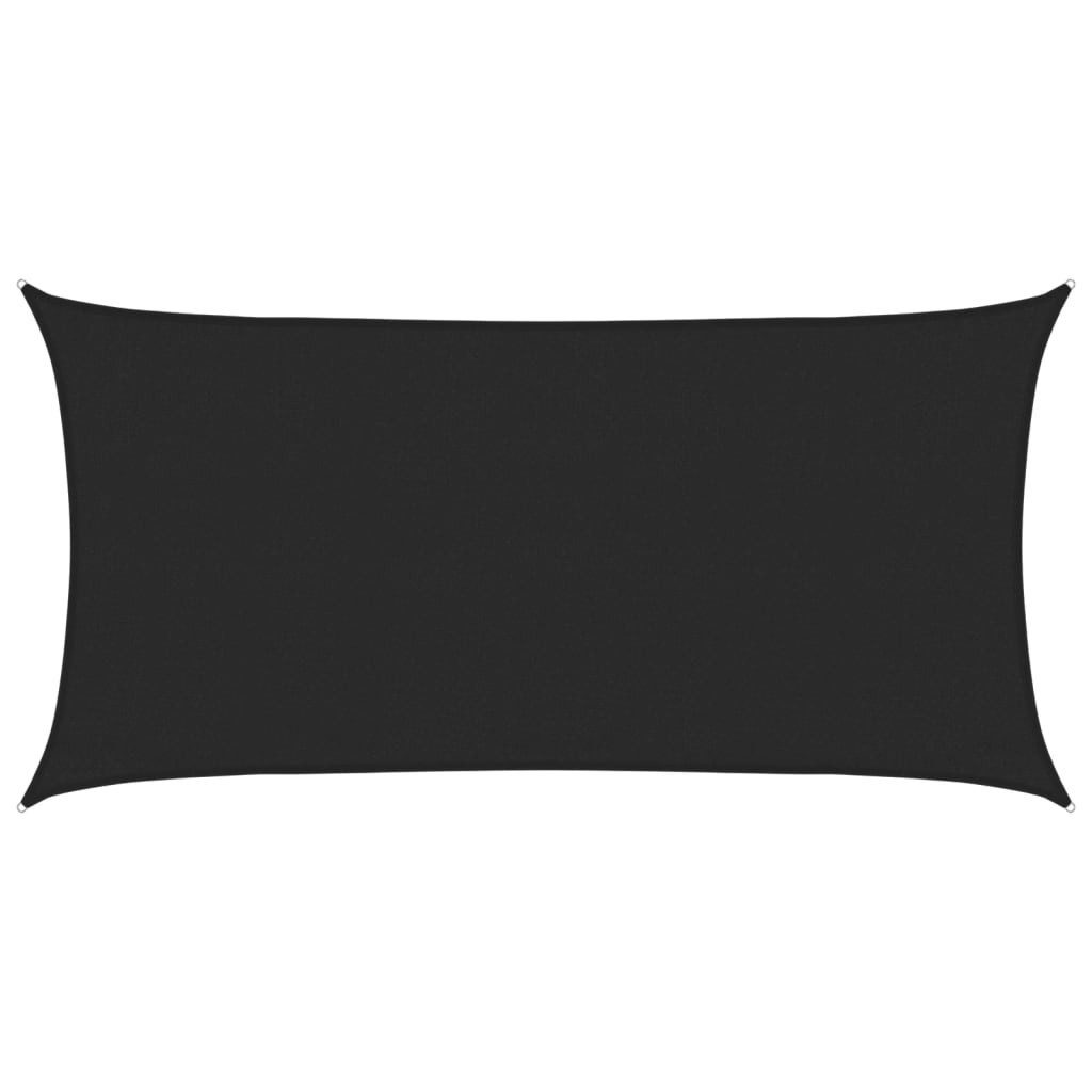 vidaXL Sonnensegel Sonnensegel 160 g/m² Schwarz 3x6 m HDPE, (1-tlg)