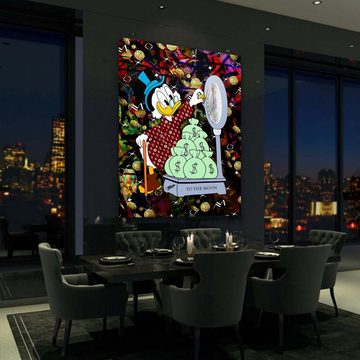 ArtMind XXL-Wandbild Dagobert - Bitcoin Scale - Dark, Premium Wandbilder als Poster & gerahmte Leinwand in 4 Größen, Wall Art, Bild, Canva