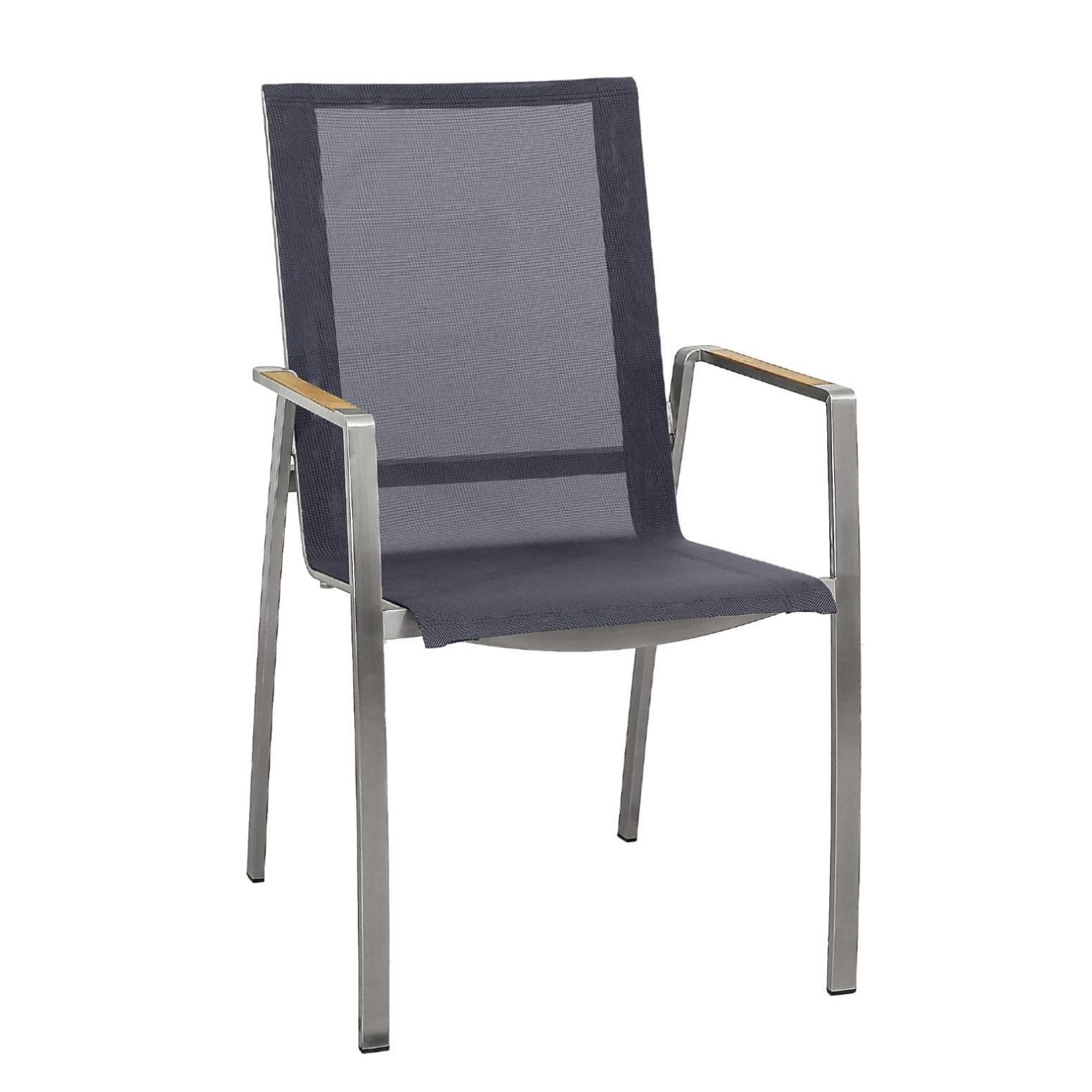 CASA DOMA Gartenstuhl Mineo (1 St), Edelstahl/Sunproof®/Teak