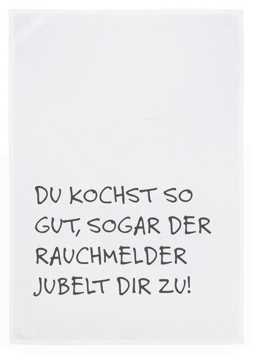 17;30 Hamburg Geschirrtuch Applaus vom Rauchmelder, grau, (1-tlg), 50x70cm, Siebdruck