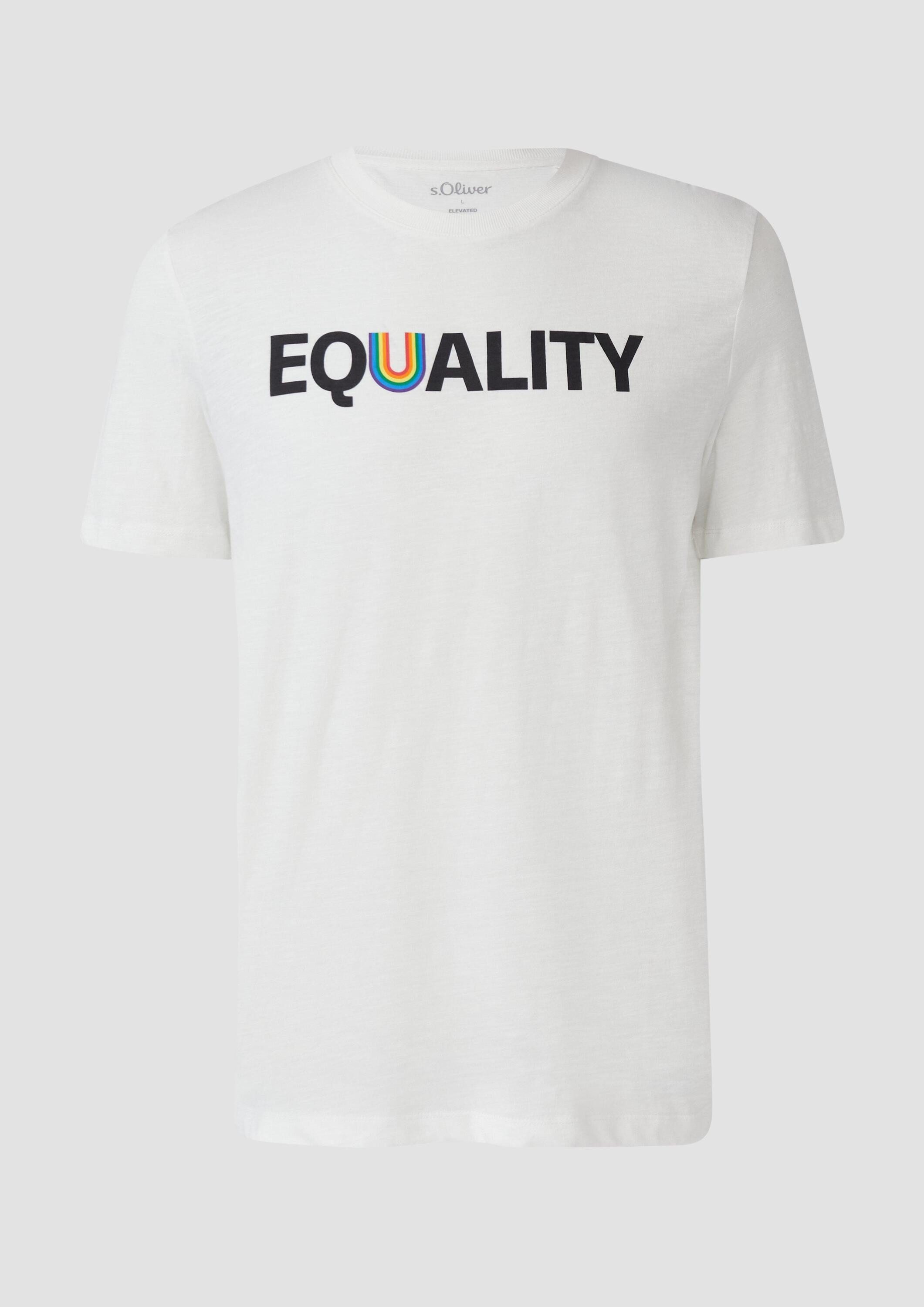 s.Oliver Kurzarmshirt T-Shirt T-Shirt mit Pride-Motiv