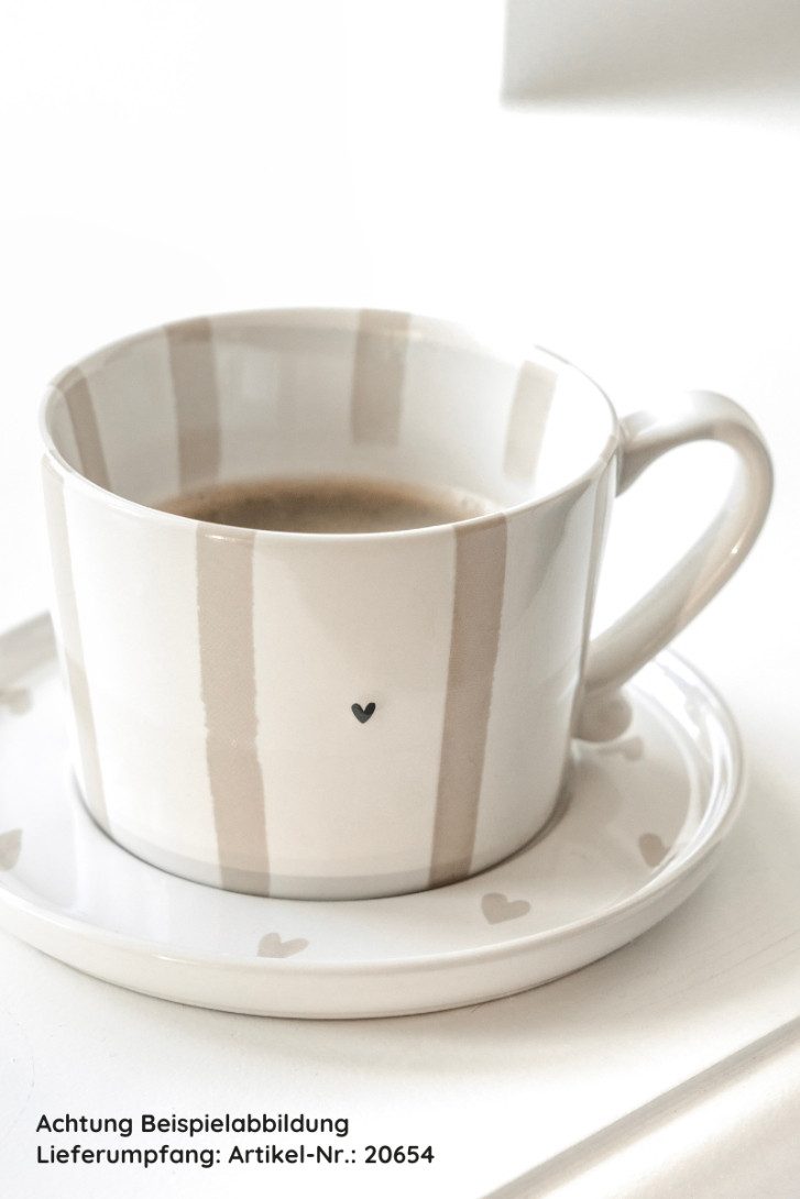 Bastion Collections Geschirr-Set Tasse - STRIPES - weiß