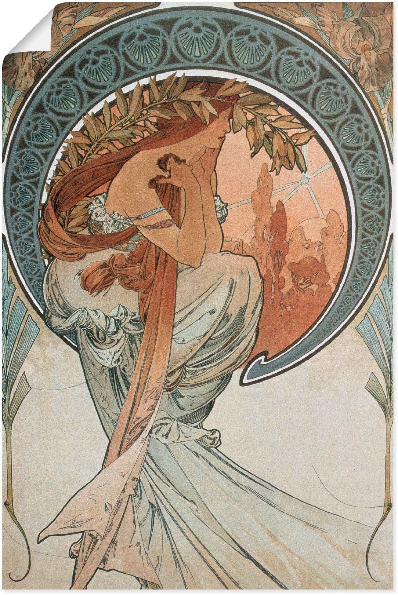 Artland Poster Vier Künste: Die Poesie. 1898, Frau (1 St), ohne Rahmen