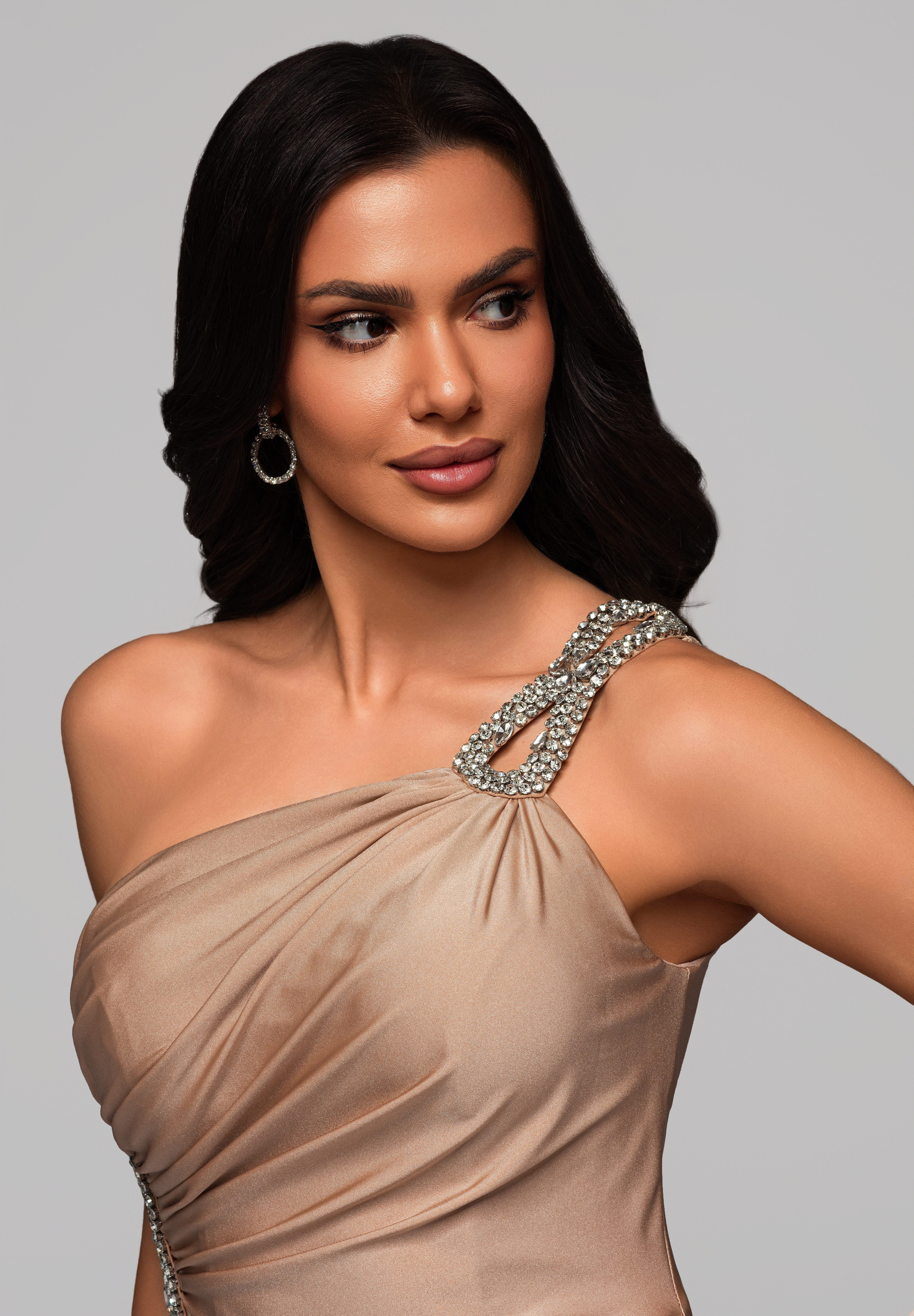 OMBRE Abendkleid Luxuriöses One-Shoulder Abendkleid mit günstig online kaufen