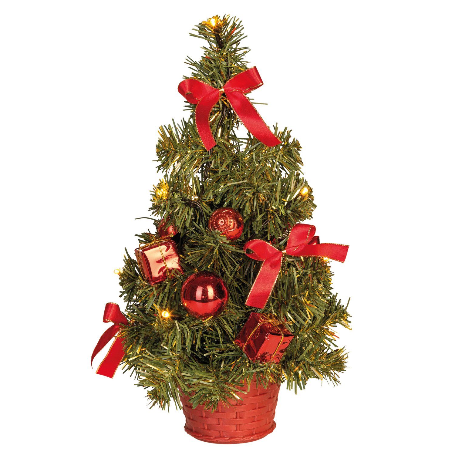 Idena Künstlicher Weihnachtsbaum Idena 8582154 - Deko-Weihnachtsbaum mit 20 LED in Warmweiß, ca. 35 cm