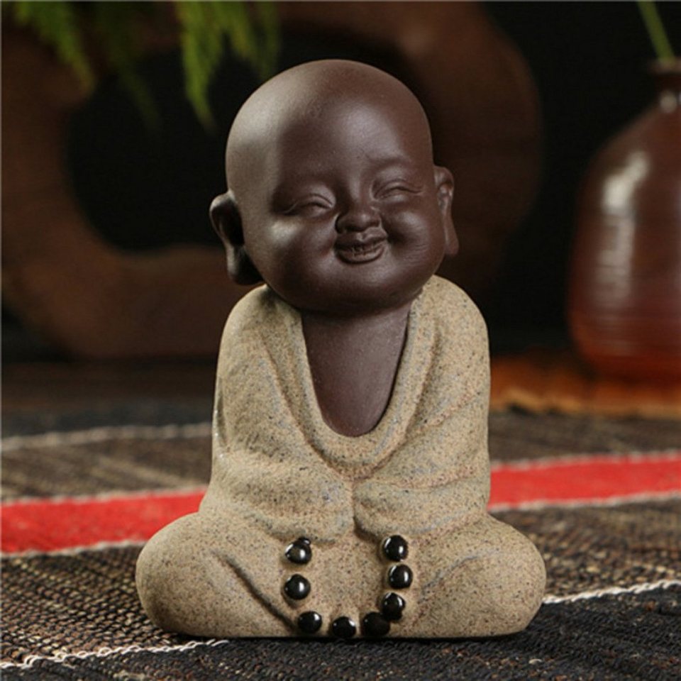 Devenirriche Buddhafigur Lachender  Maitreya-Buddha,Keramik-Buddha-Statue,Teeschnitzerei