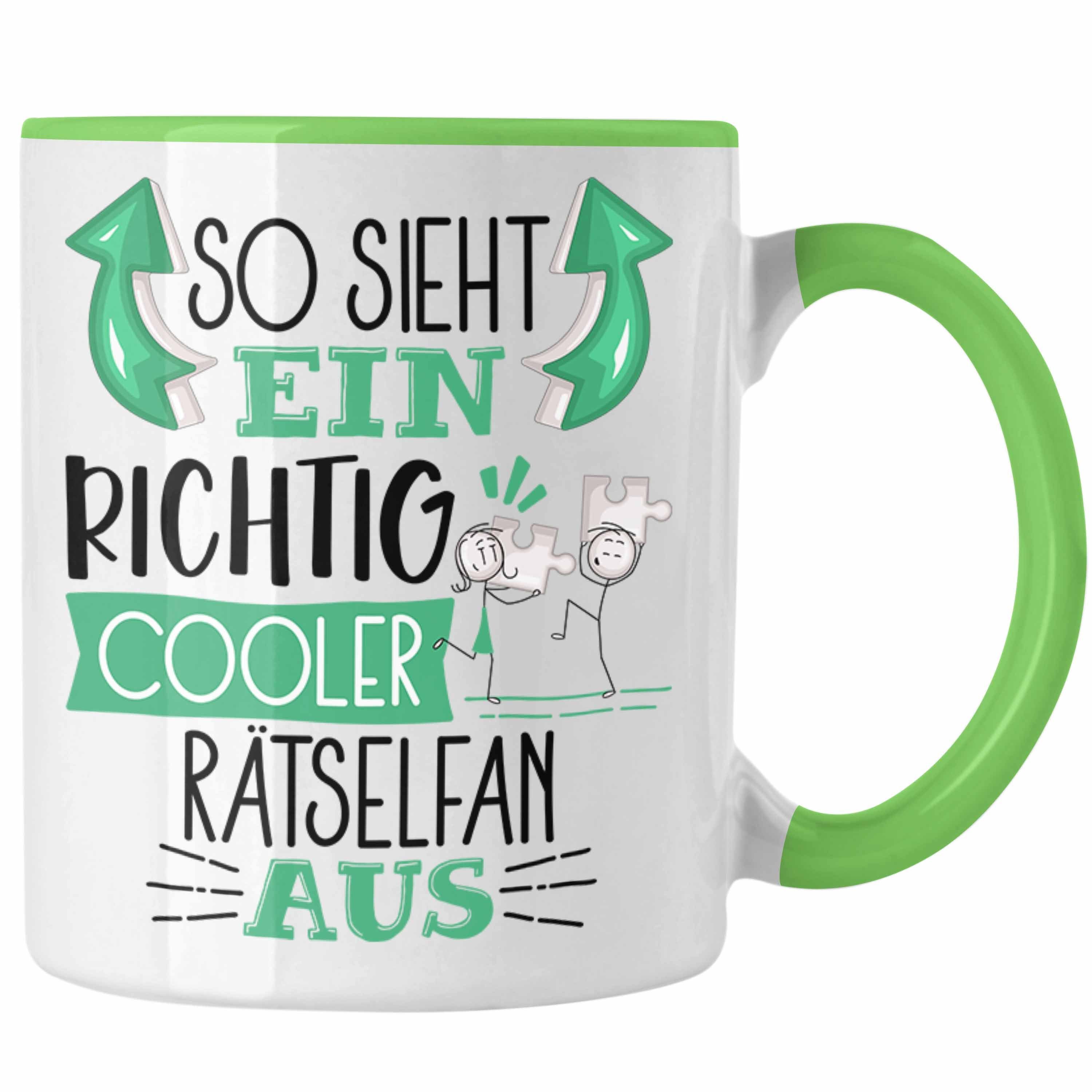 Trendation Tasse Rätselfan Tasse So Sieht Ein Richtig Cooler Rätselfan Aus Geschenk Lus Grün