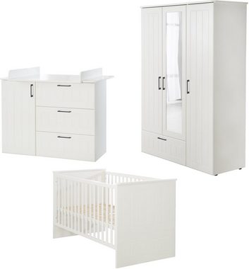 roba® Babyzimmer-Komplettset Sylt, (Set, 3-St., Gitterbett, Schrank, Wickelkommode), mit Kinderbett, Wickelkommode & Kleiderschrank; Made in Europe