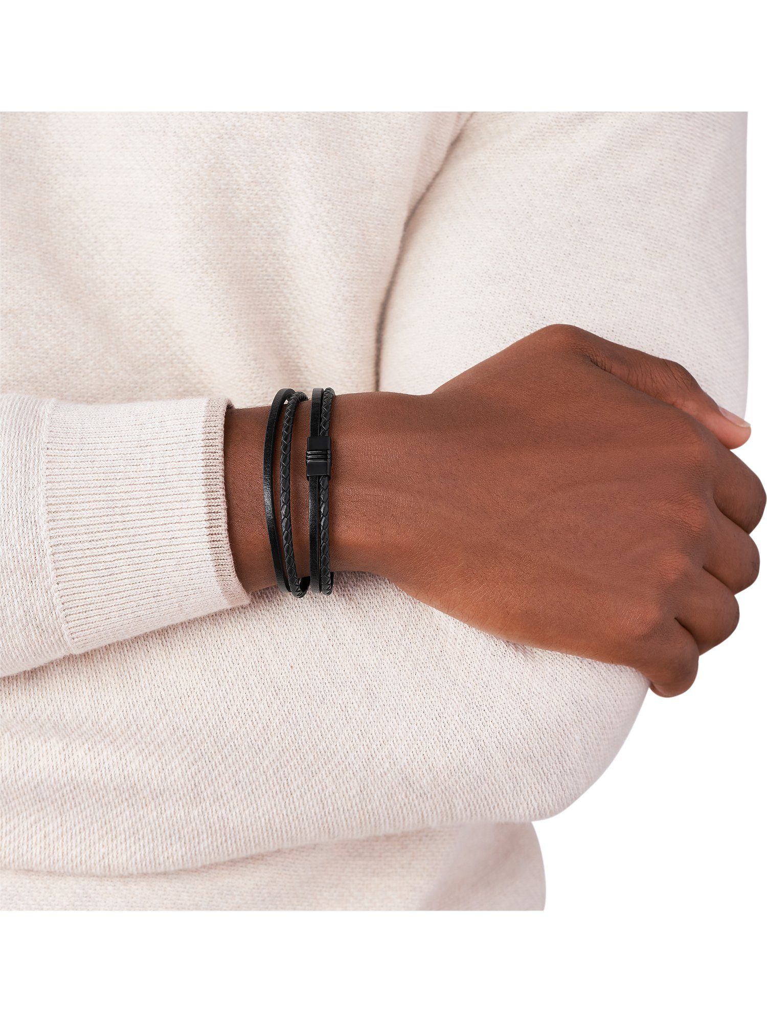 Fossil Armband Fossil Herren-Armband Leder günstig online kaufen