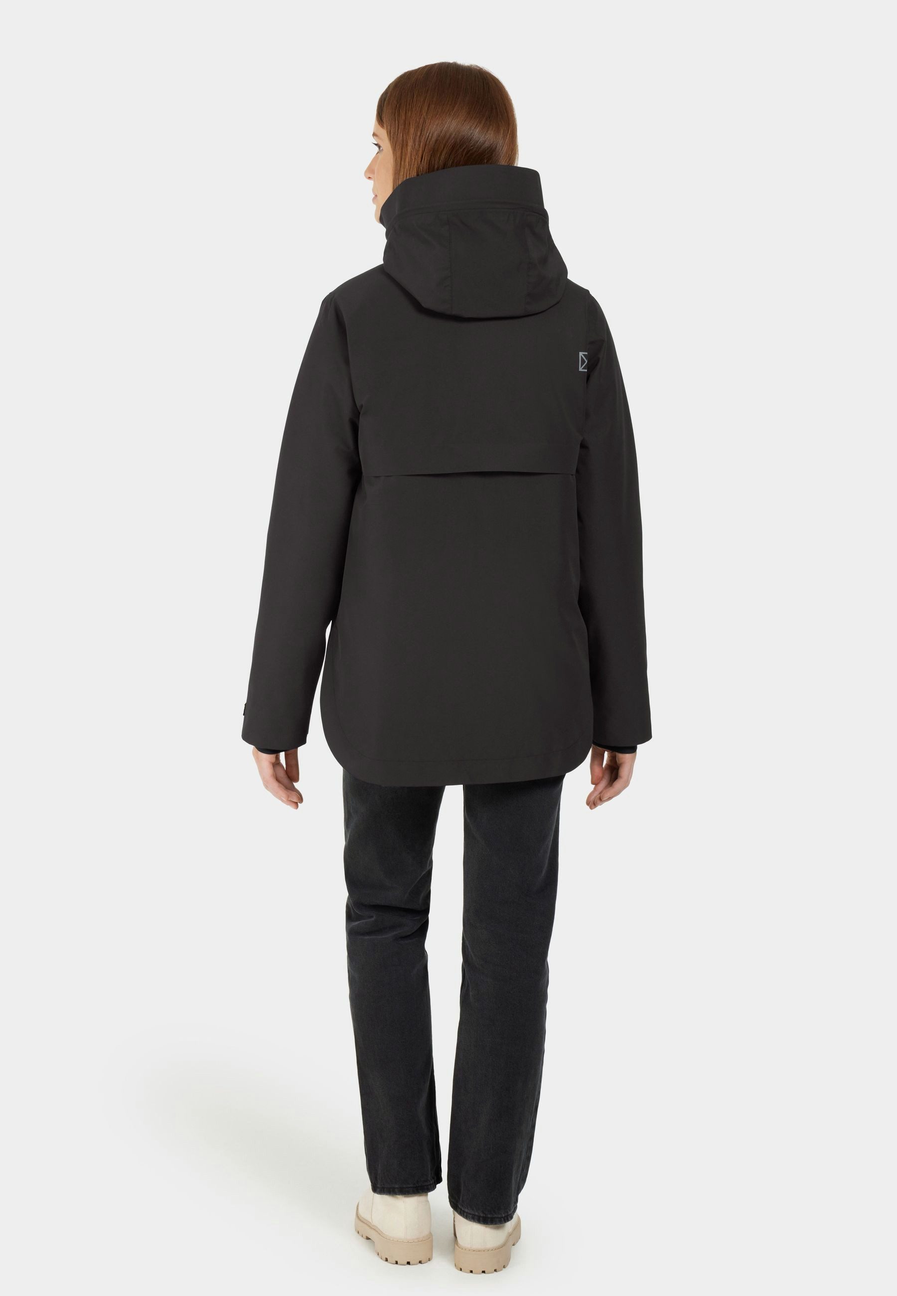 Didriksons Outdoorjacke Damen Winterjacke wasserdicht winddicht atmungsaktiv Kapuze JENNIE 2-Wege-Reißverschluss, Reflektierender Logo-Druck, Verstellbare Kapuze