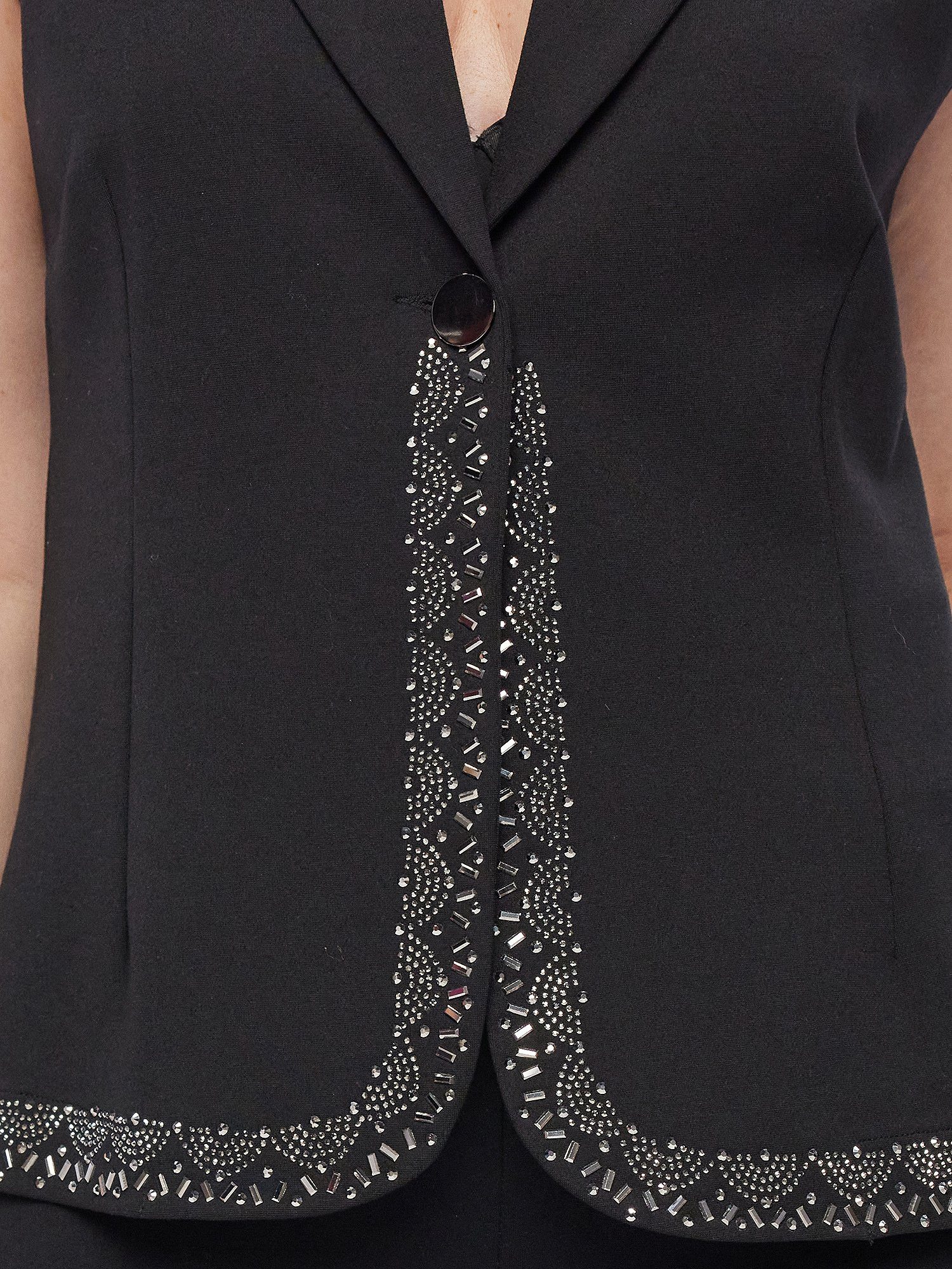 schwarz Anzugweste atmungsaktiv Kern Couture-Weste mit Strasssteinverzierung Sarah