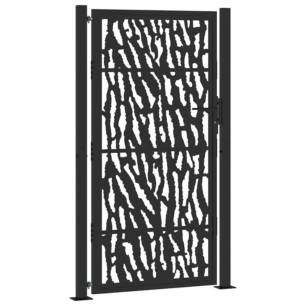 Gartentor Gartentor Schwarz 100x175 cm Stahl Trace Design