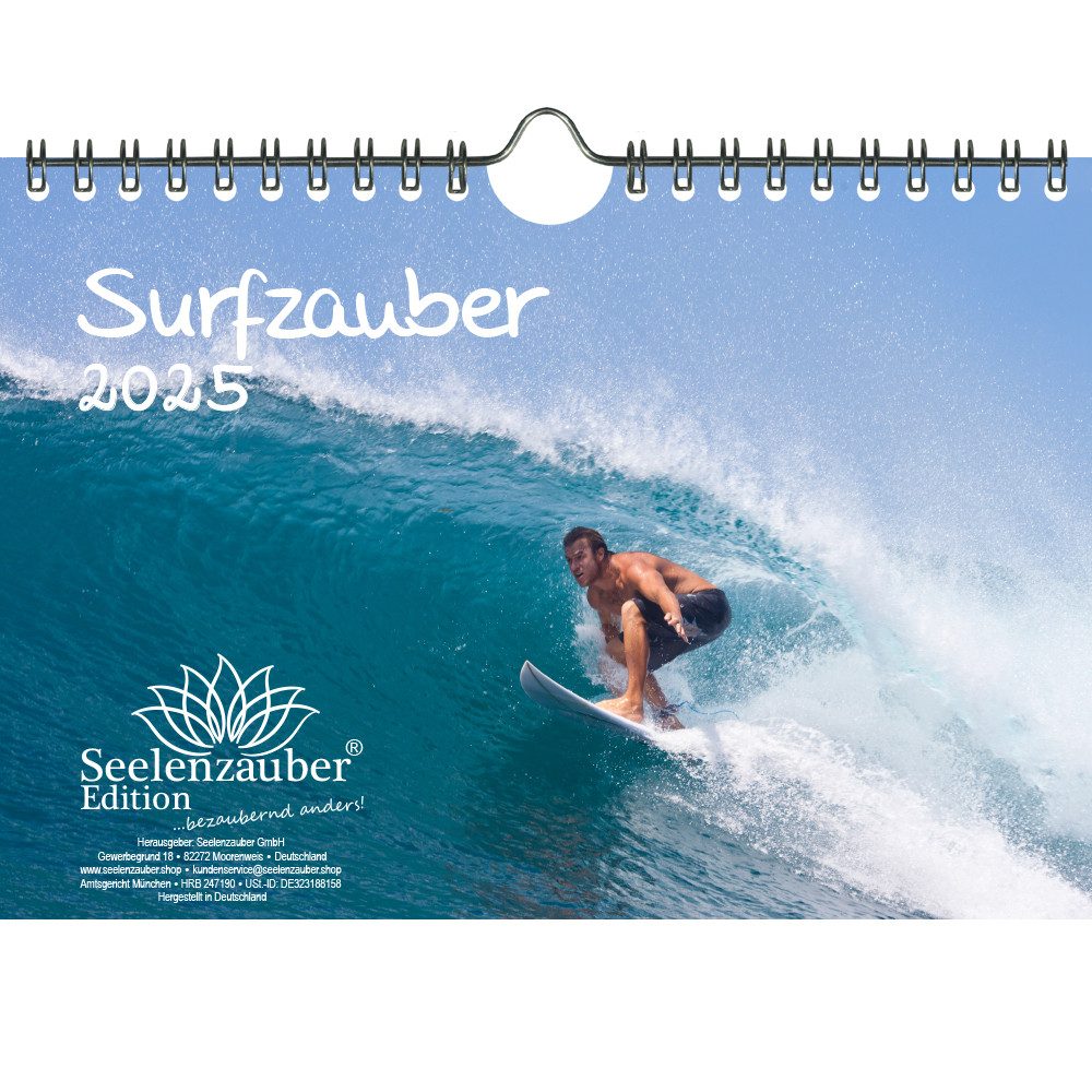 Seelenzauber Wandkalender Surfzauber DIN A5 Kalender für 2025 Surfer und surfen