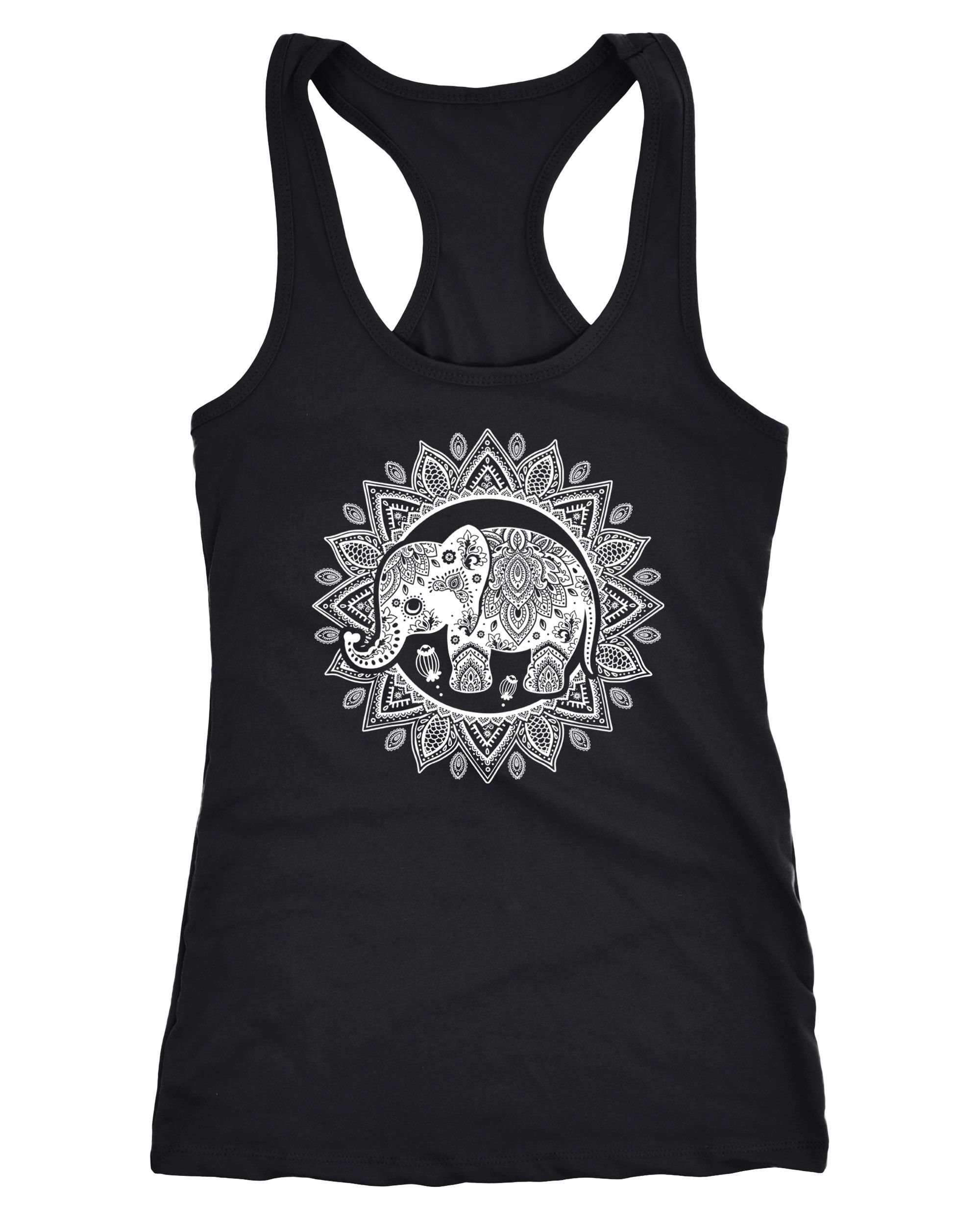 Neverless Tanktop Damen Tank-Top Elefant Mandala Boho Bohamian Ethno Tribal Ornament