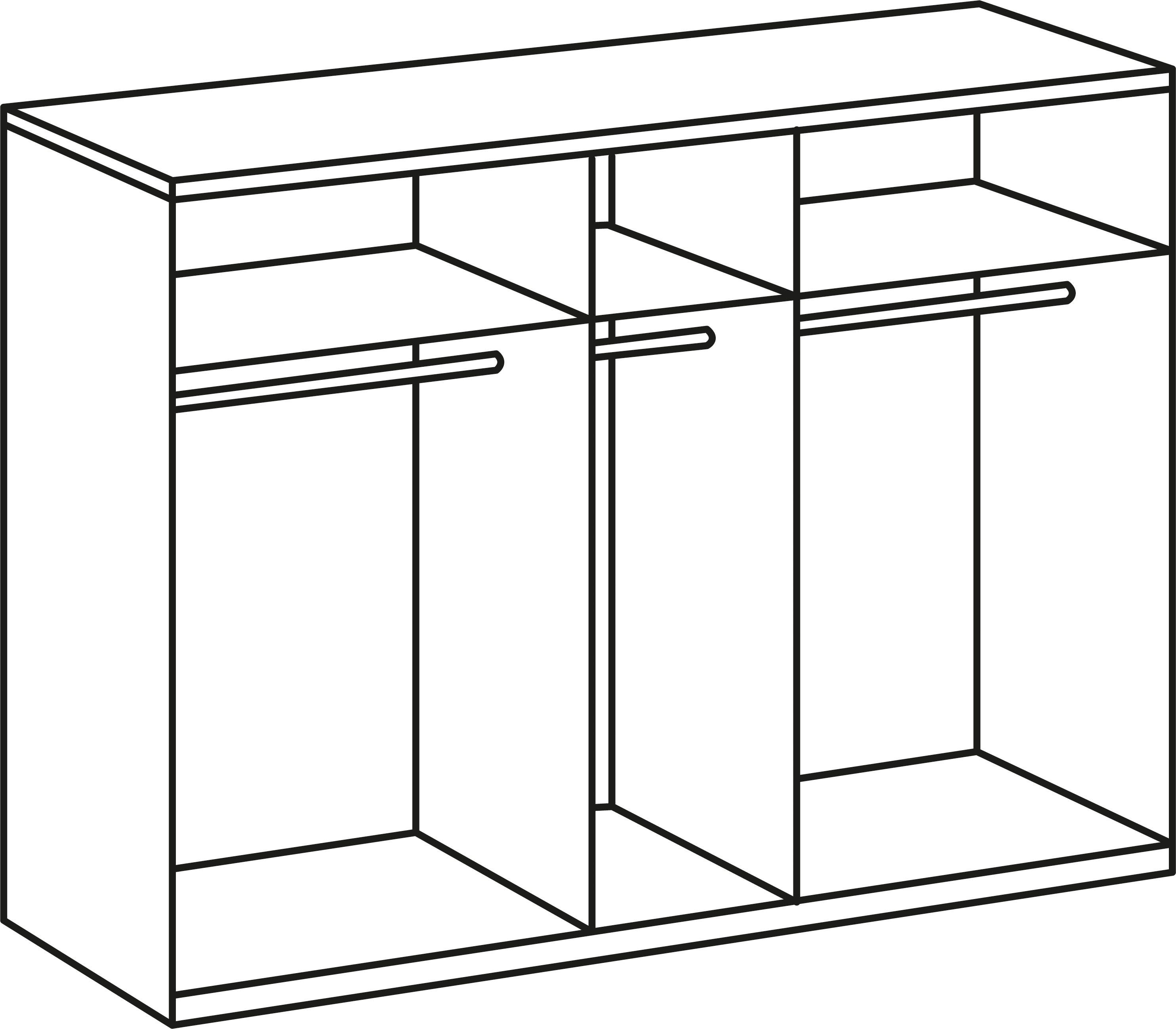 Wimex Schlafzimmer-Set Chalet, (Set, 4-St), mit dekorativen Aufleistungen,  Zeitloses Spar-Set: Kleiderschrank, Bett und 2 Nachttische