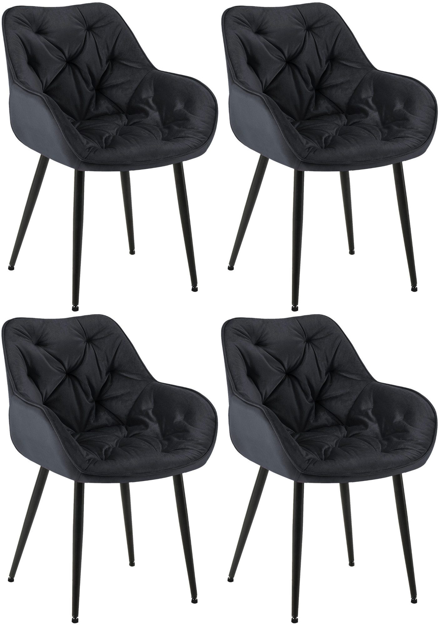 CLP Esszimmerstuhl Tanna Samt (4er Set), günstig online kaufen