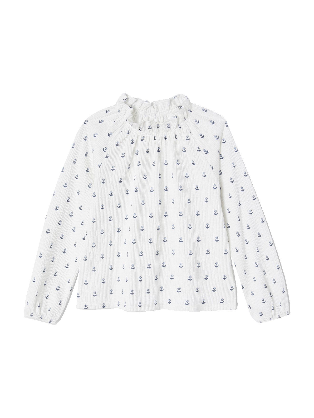Langarmshirt Mädchen Blusenshirt mit Rüschenkragen