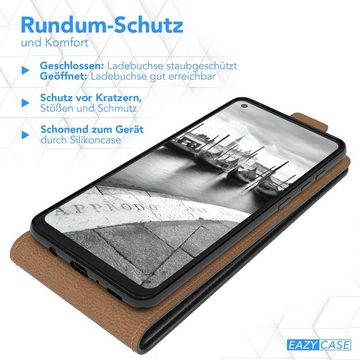 EAZY CASE Handyhülle Flipcase für Samsung Galaxy A21s 6,5 Zoll, Tasche Klapphülle Handytasche zum Aufklappen Etui Kunstleder Schwarz