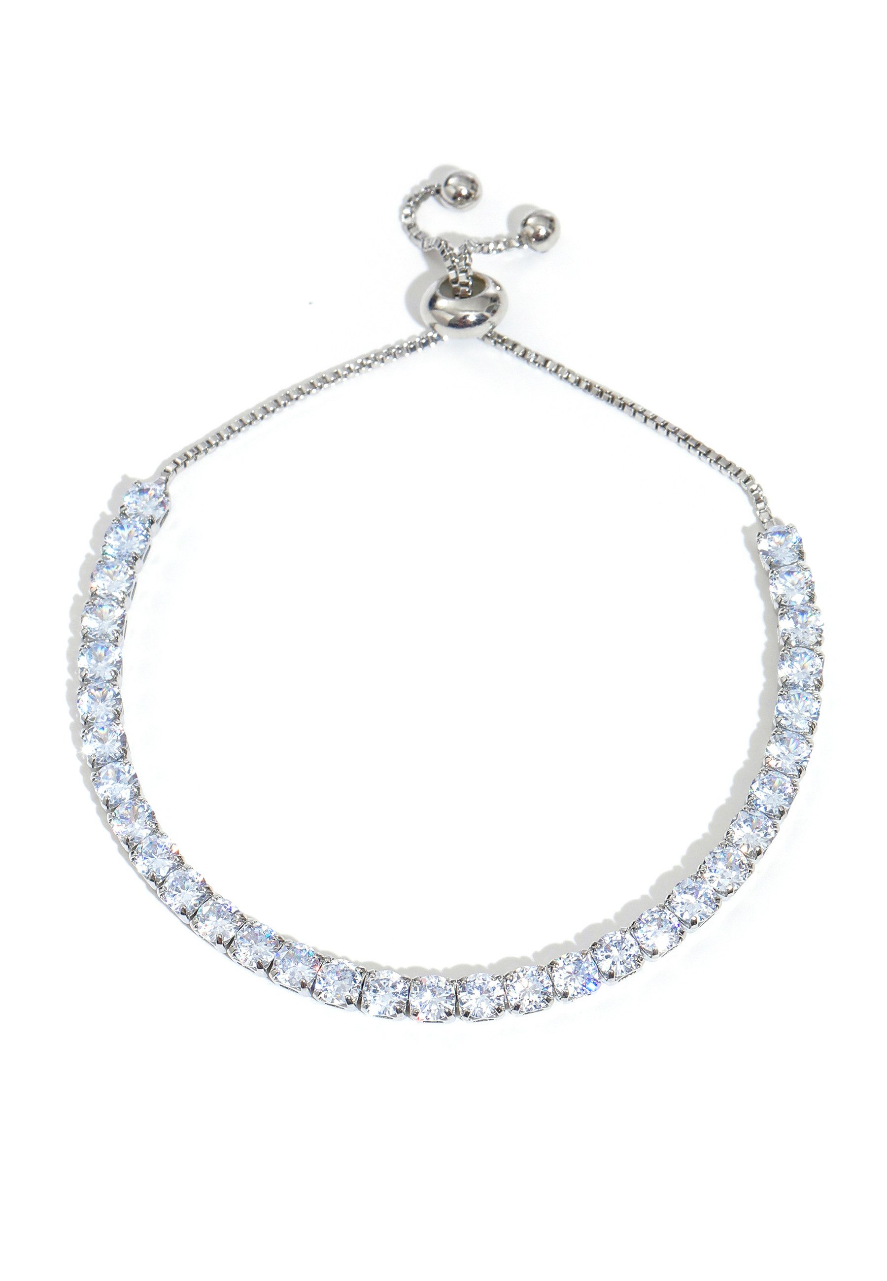 GOLDKLEIN Edelstahlarmband Edelstahl Zirkonia Steine Schmuck Armkette, Damen, inkl. Geschenkbox