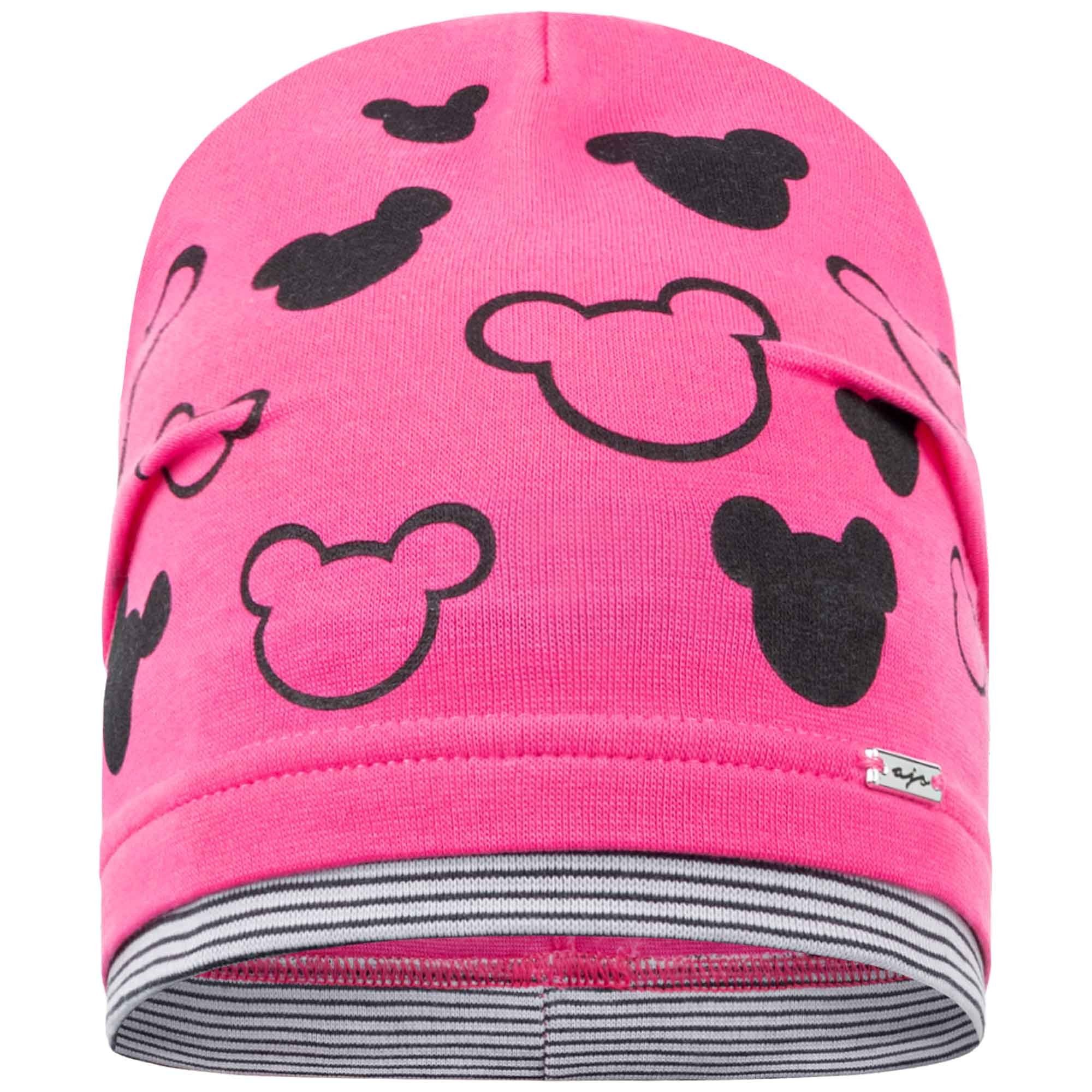 Bären Jerseymütze Kindermütze AJS Mädchen Beanie Übergangsmütze Pink