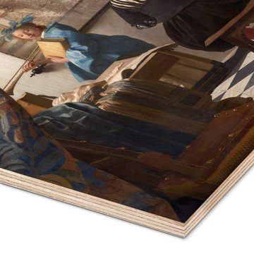 Posterlounge Holzbild Jan Vermeer, Die Malkunst, Malerei