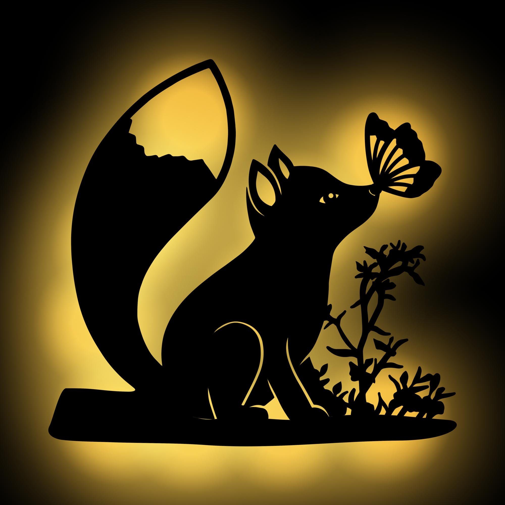 Namofactur LED Dekolicht Fuchs Schmetterling Wand günstig online kaufen