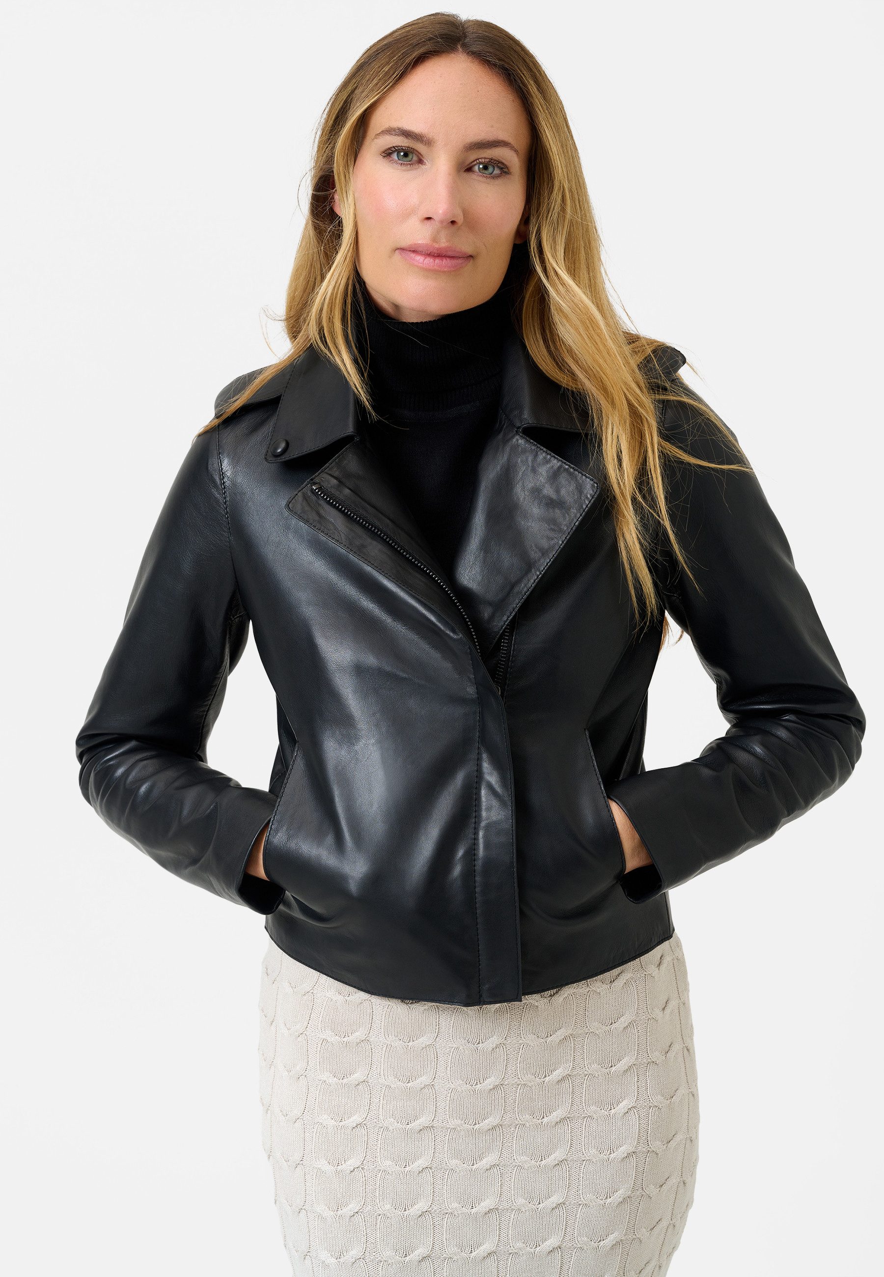 RICANO Lederjacke Juana Lederjacke mit Hemdkragen günstig online kaufen