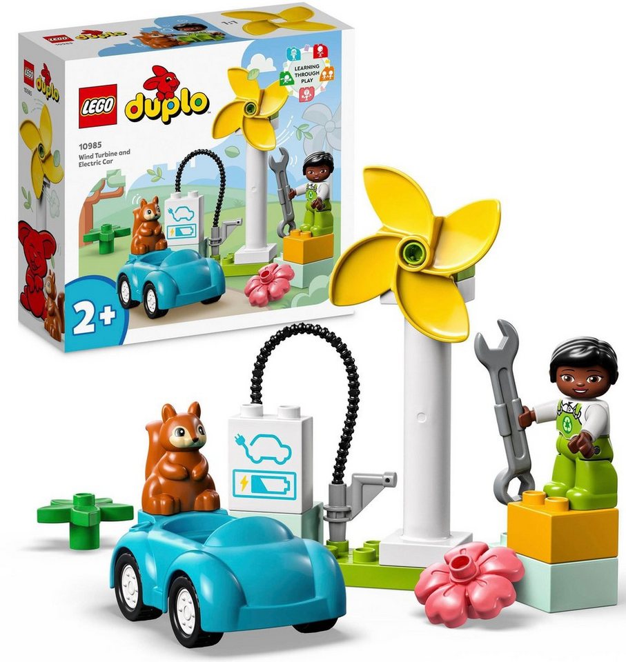 Town, LEGO® Made Teilen (16 St), Windrad DUPLO Konstruktionsspielsteine Mit LEGO® 16 in Europe, (10985), Elektroauto und