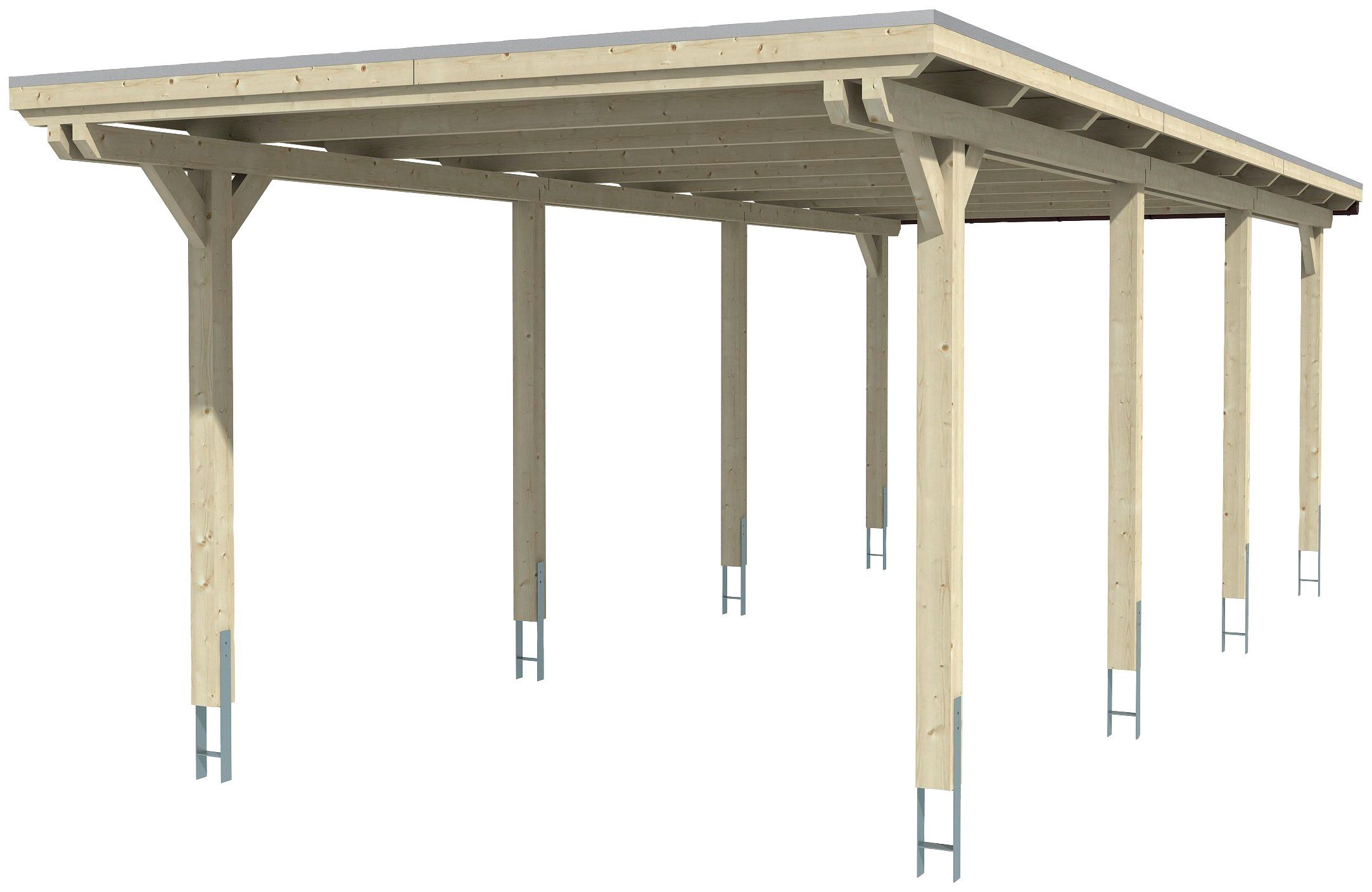 Skanholz Einzelcarport Emsland, BxT: 354x846 natur cm 223 cm, Einfahrtshöhe