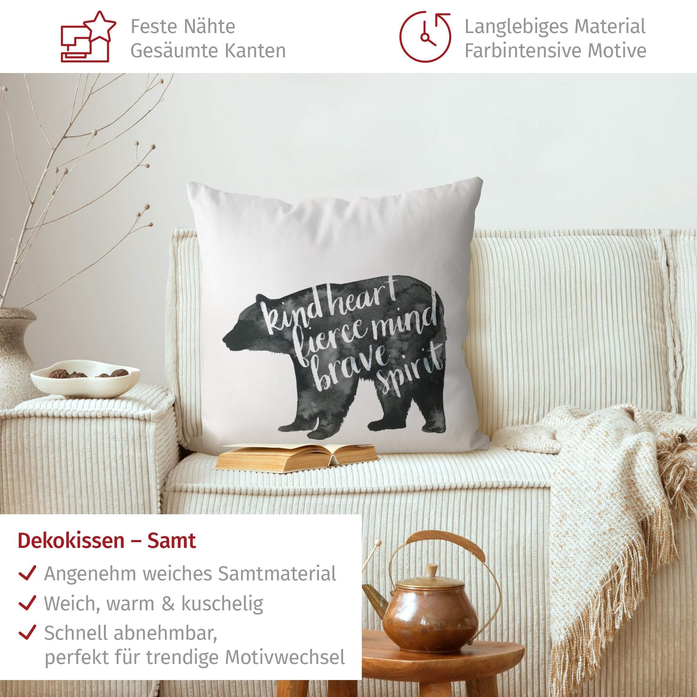 Bilderdepot24 Dekokissen drinnen Kissenhülle/ Sofakissen/ Zierkissen Kissenhülle weiss Tiere Il, Bezug mit / ohne Füllung Zierkissen Kinderzimmer
