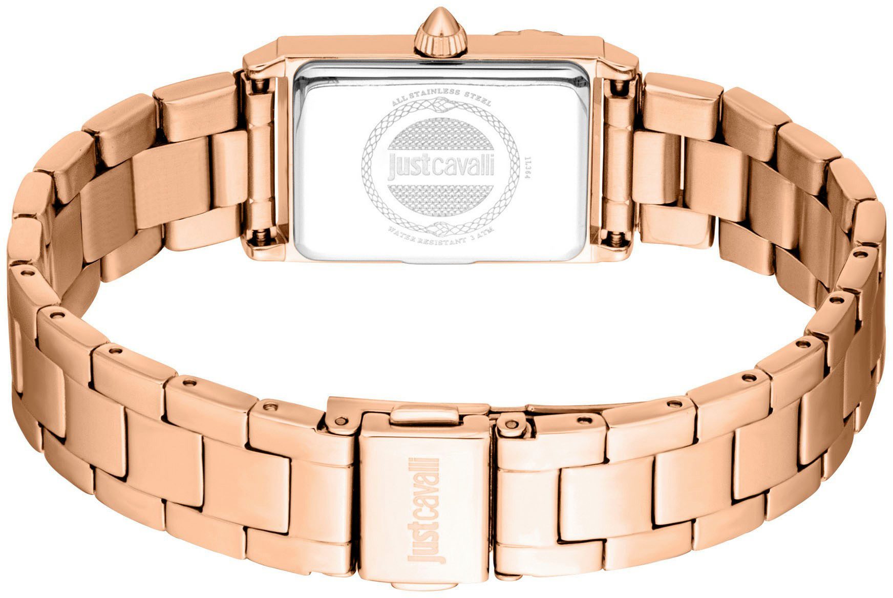 Just Cavalli Time Quarzuhr Dolcezza JC1L364M0075, Armbanduhr, Damenuhr, Edelstahlarmband, analog, Kristallsteine