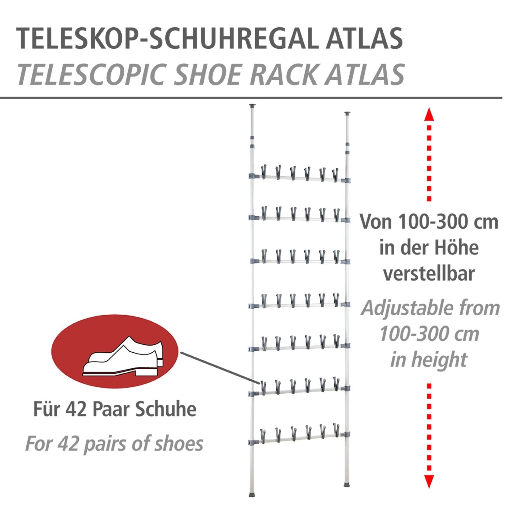 WENKO Schuhregal Modell Atlas, verstellbares Teleskopregal günstig online kaufen