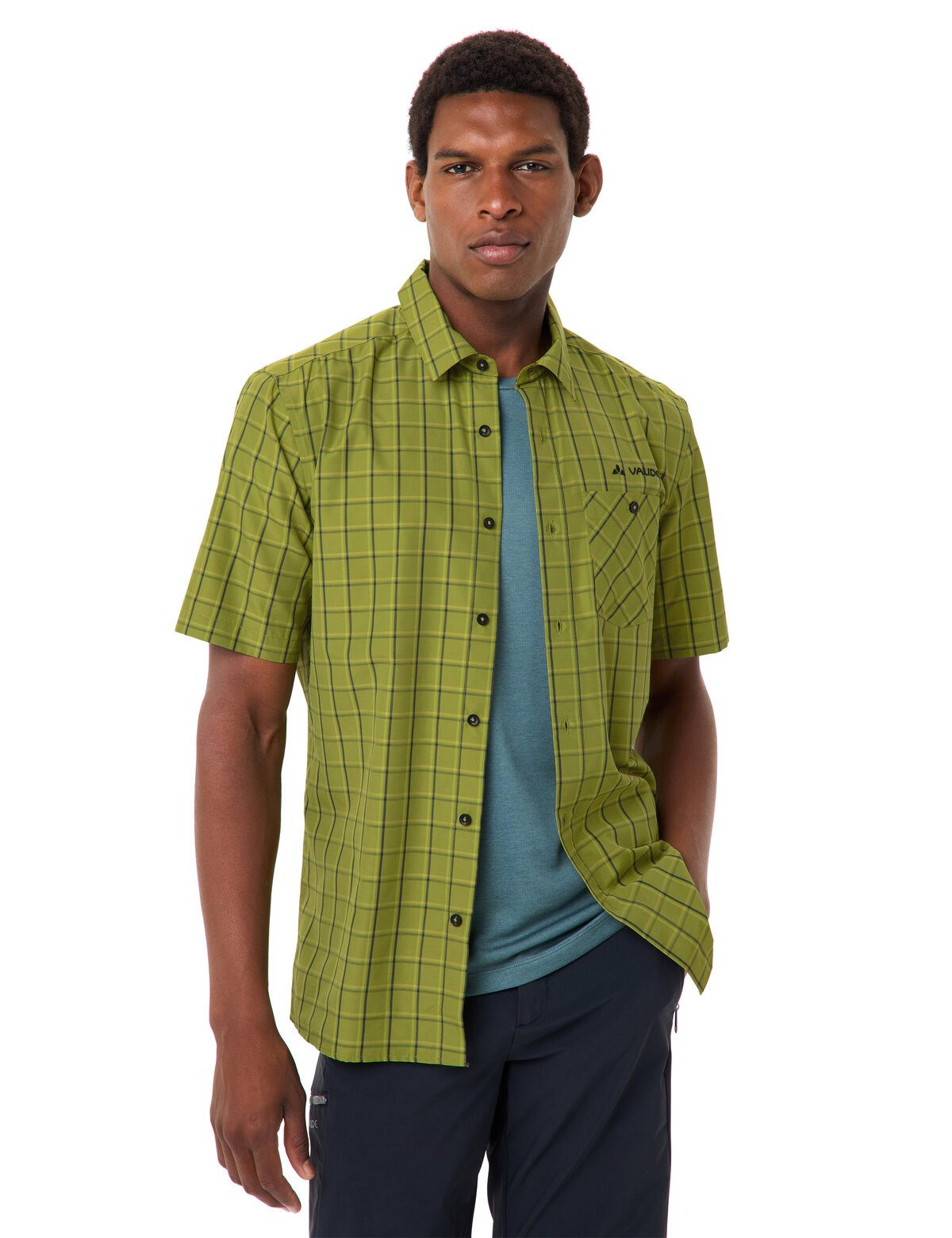 VAUDE Kurzarmhemd MEN'S ALBSTEIG SHIRT III Kurzarm, aus Lyocell und Polyester, mit Knopfleiste