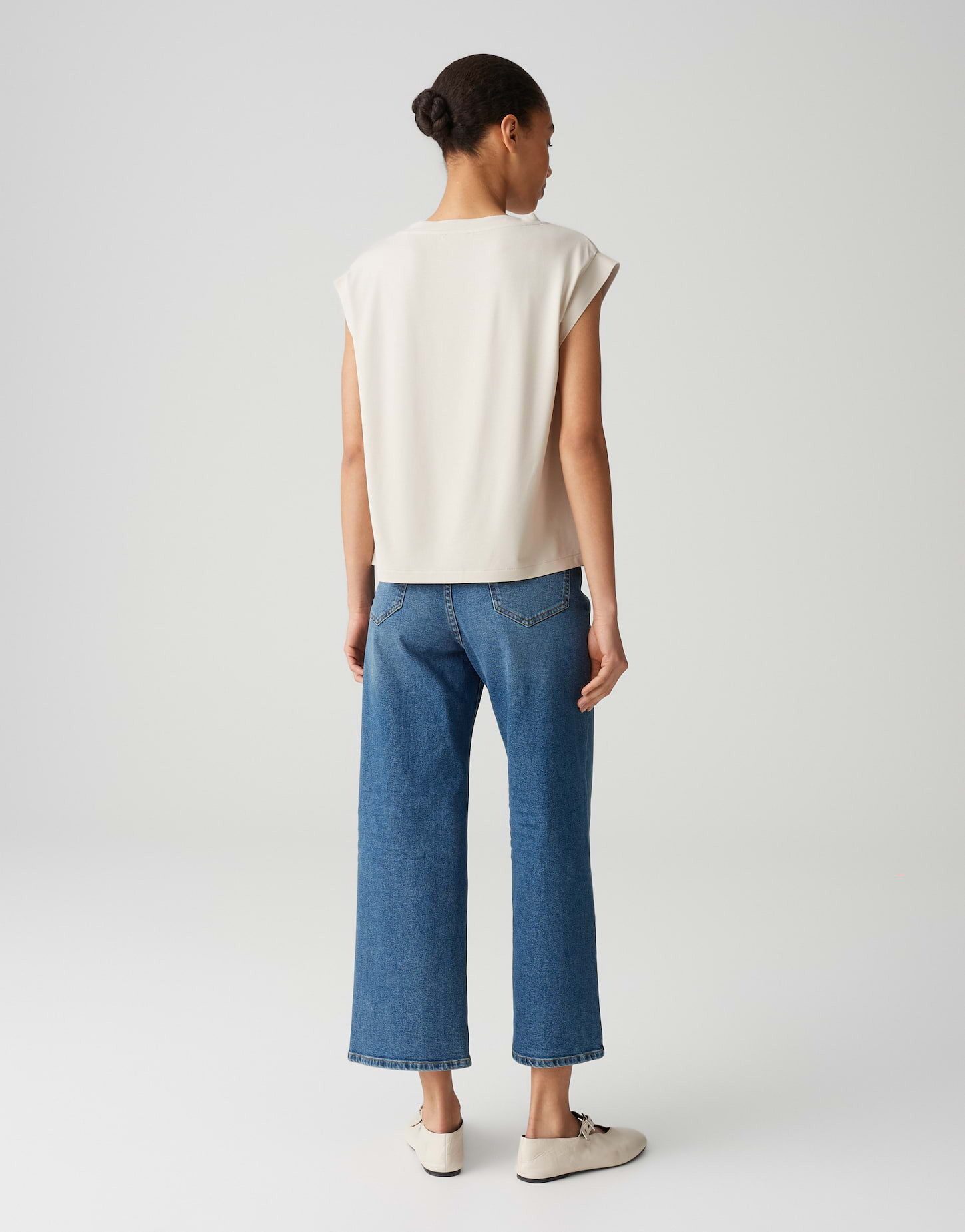 OPUS Kurzarmshirt SILKISI im Materialmix