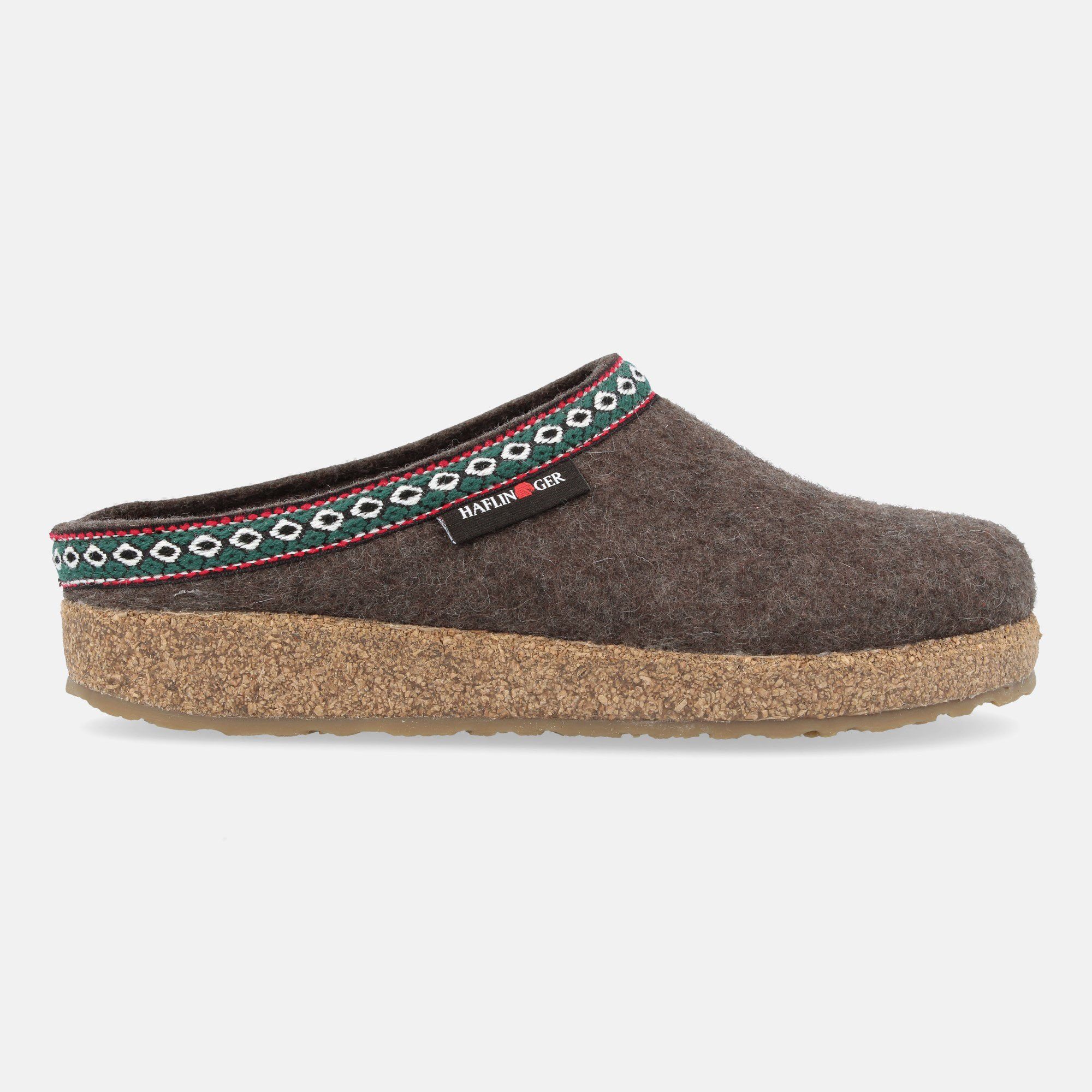 Haflinger Haflinger Grizzly Franzl Filzclog aus reinem Wollfilz Hausschuh