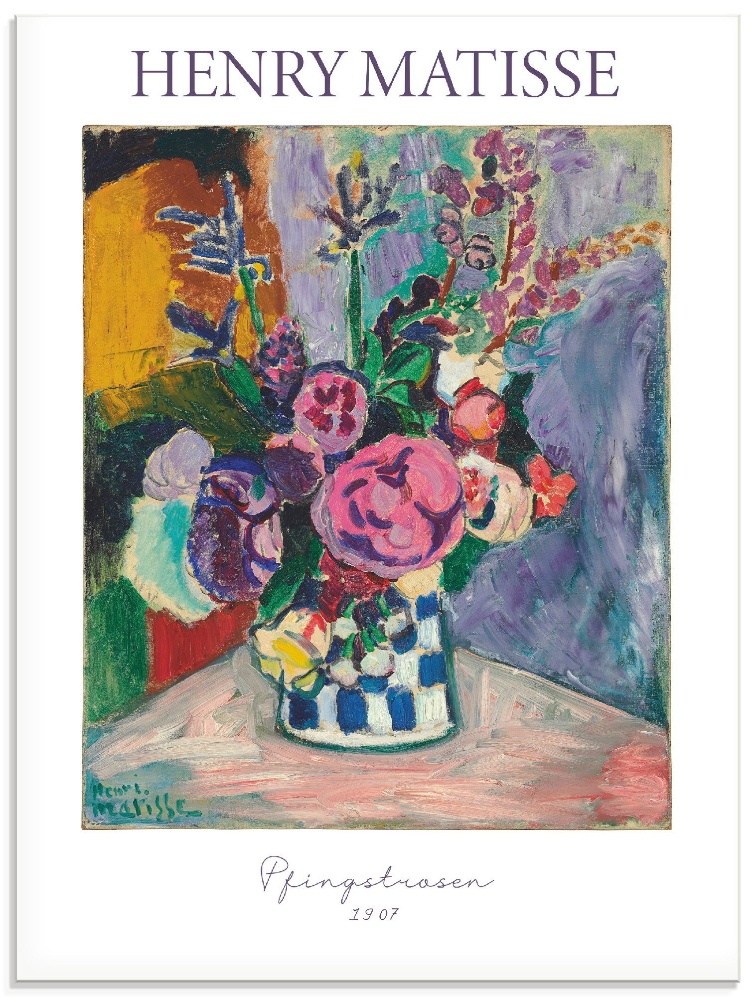 Artland Glasbild Pfingstrosen. 1907, Arrangements (1 St), in verschiedenen Größen