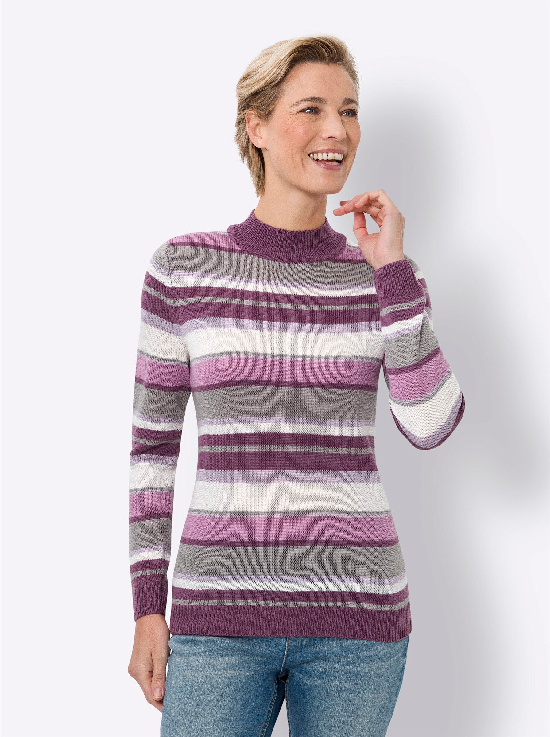 Sieh an! Strickpullover Stehkragenpullover . günstig online kaufen