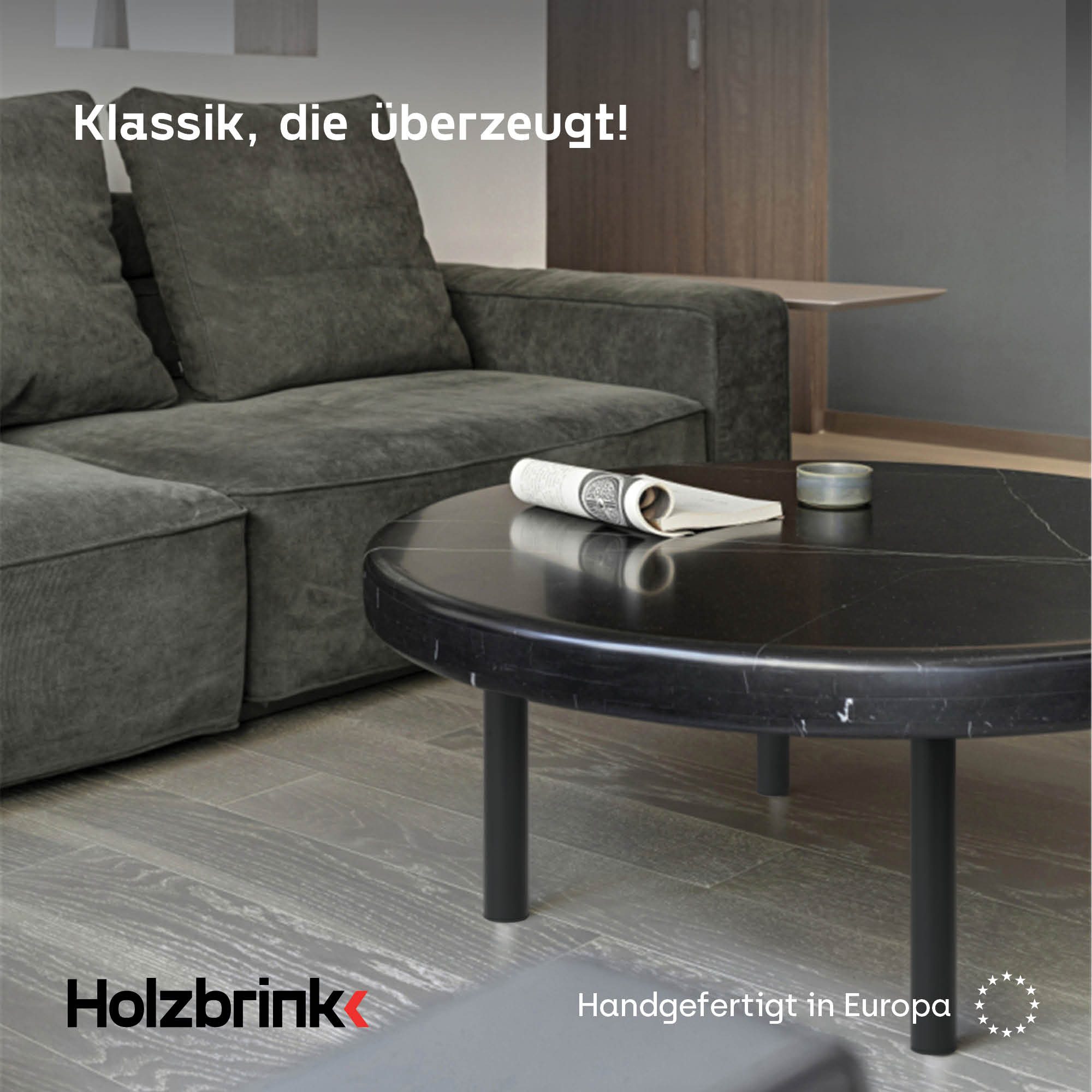 HOLZBRINK Tischbein Tischbeine 43 cm Metall Blaugrau 4 Stk. Ø42,4 mm, Möbelfüße für Couchtisch, Nachttisch, Bank, TV-Tisch