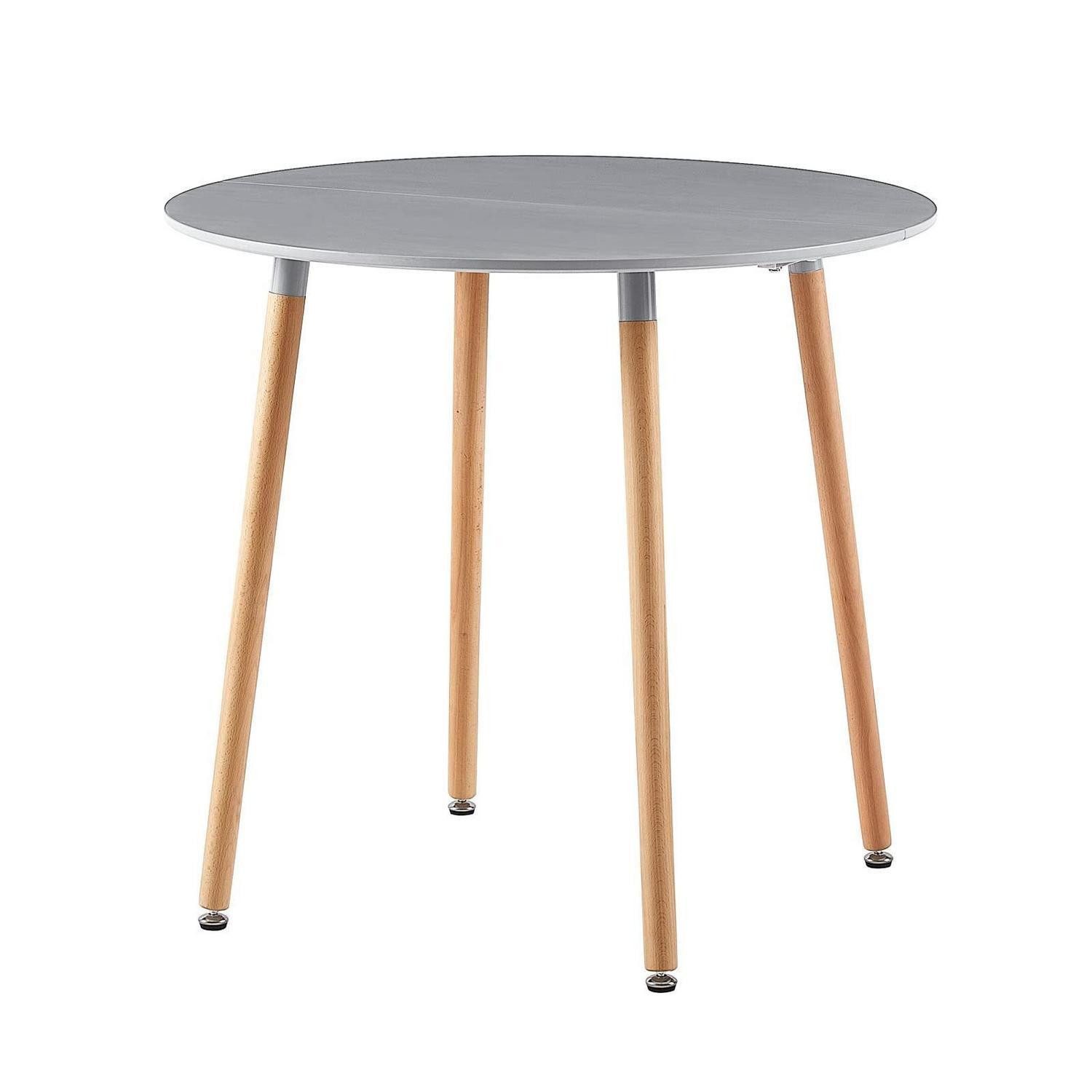 LuxusKollektion Esstisch Esstisch rund Holz 2 4 Personen 80 80 75 cm Grau (1-St)