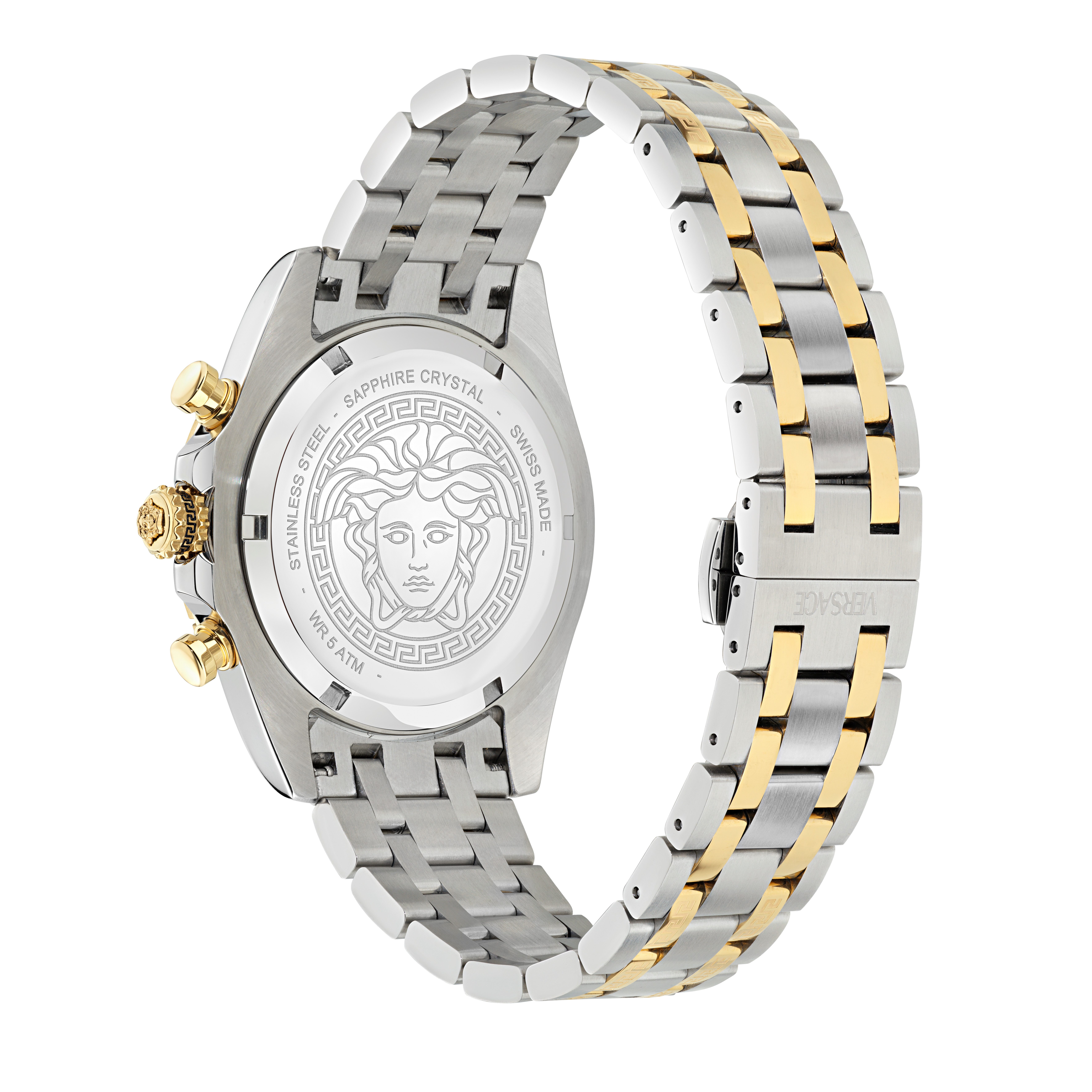 Versace Chronograph FORNAX VE0W00425, Quarzuhr, Armbanduhr, Herrenuhr, Swiss Made, Edelstahlarmband, analog