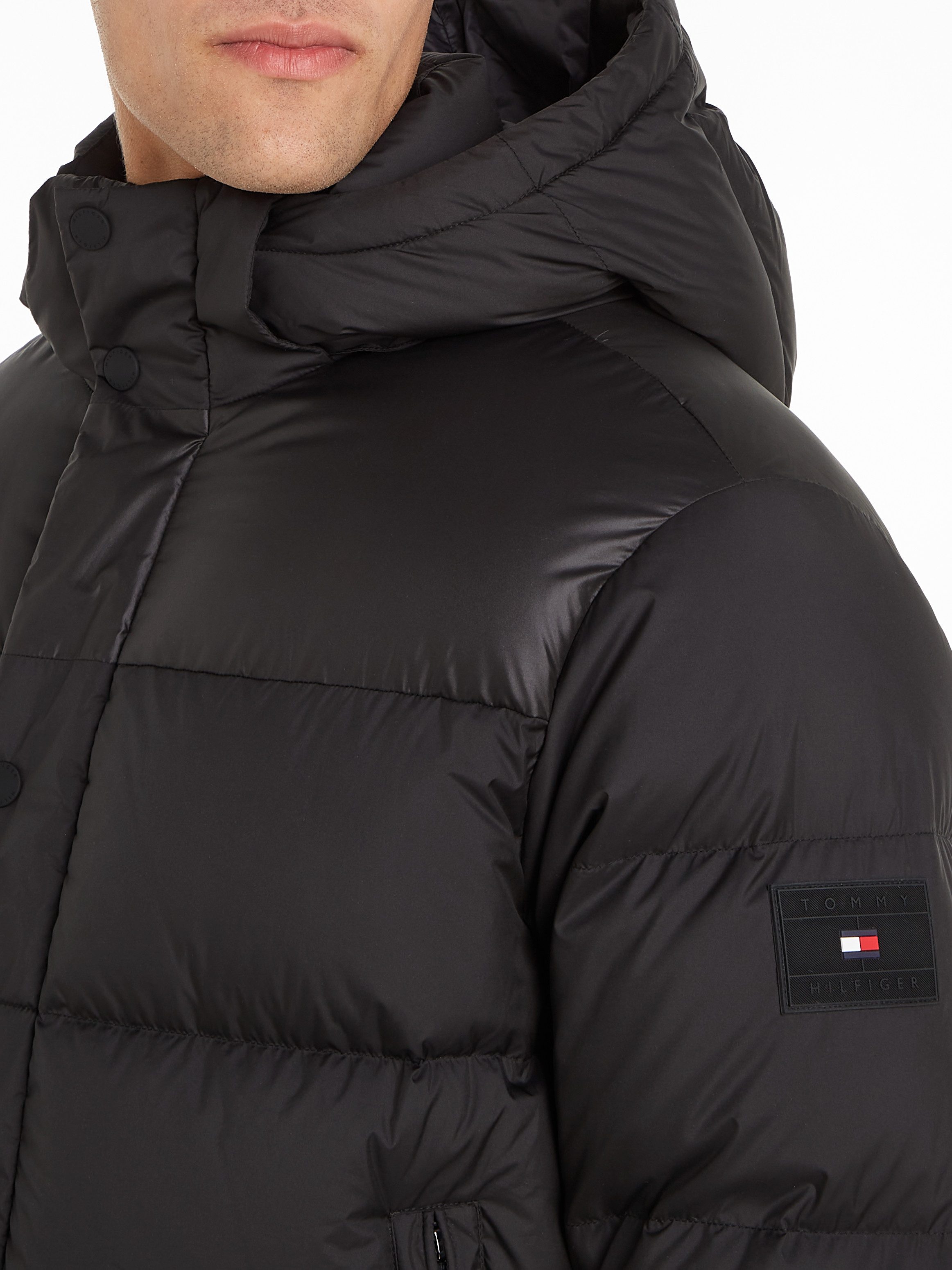 Tommy Hilfiger Steppjacke MIX DOWN HOODED PUFFER JACKET mit abnehmbarer Kapuze