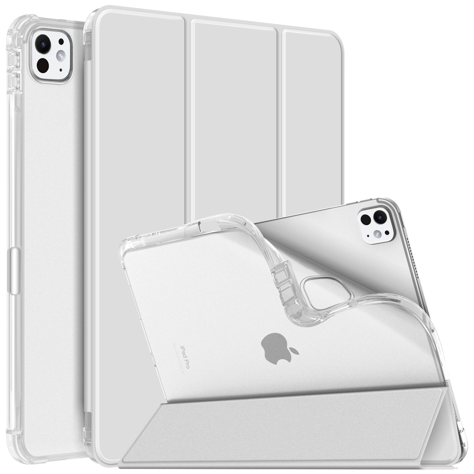 Fintie Tablet-Hülle für iPad Pro 11 Zoll (M5/M4) 2025/2024 mit Stifthalter, TPU Soft Transparenter Rückseite Abdeckung Hülle Intelligent Case